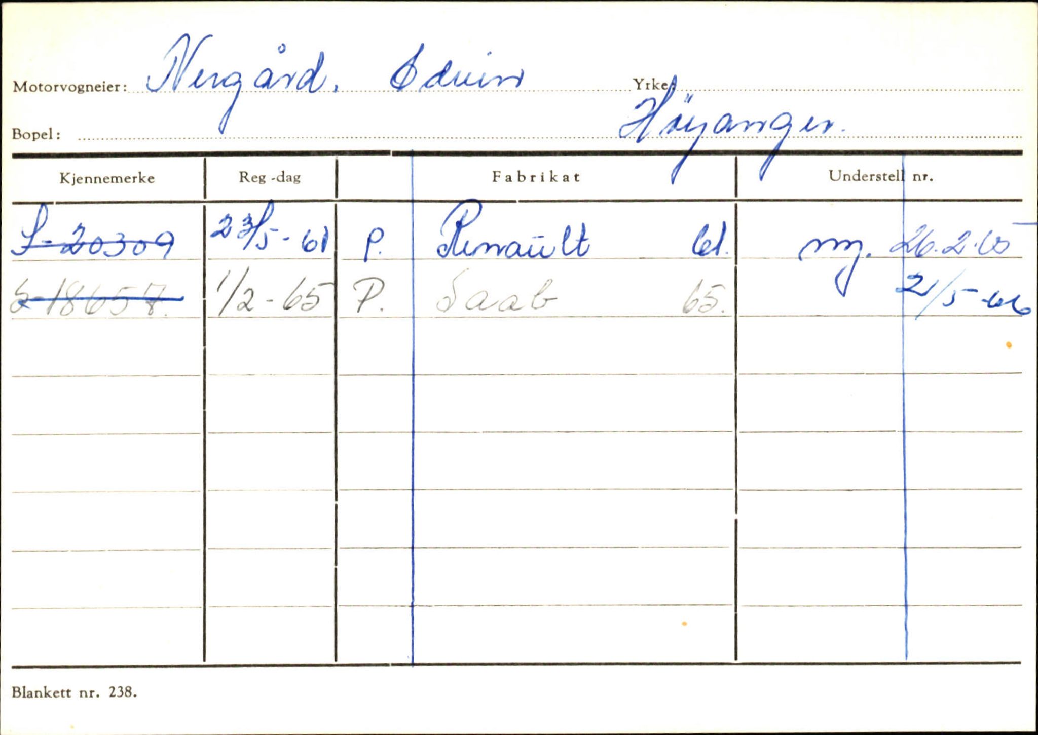 Statens vegvesen, Sogn og Fjordane vegkontor, AV/SAB-A-5301/4/F/L0130: Eigarregister Eid T-Å. Høyanger A-O, 1945-1975, p. 2233