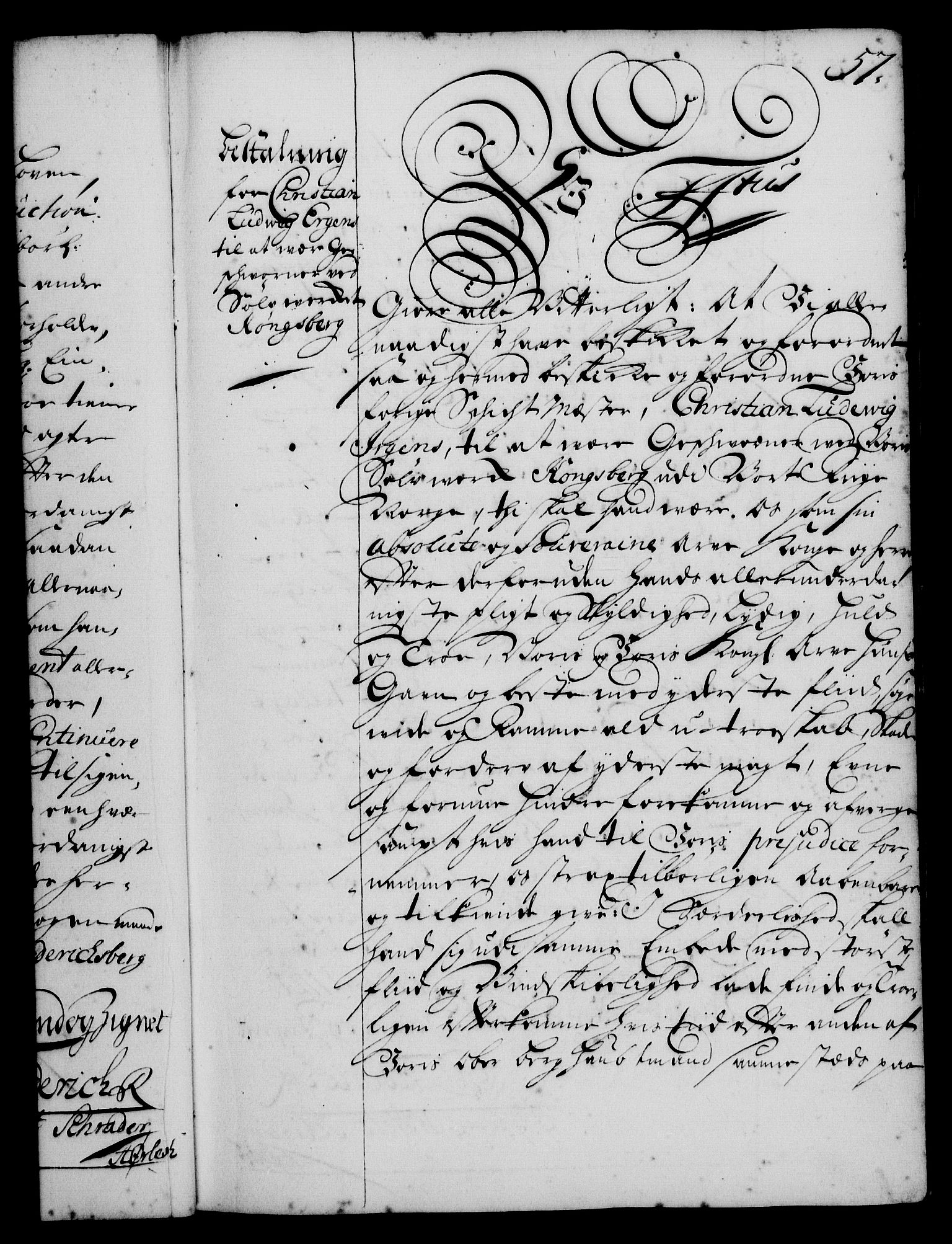 Rentekammeret, Kammerkanselliet, RA/EA-3111/G/Gg/Gge/L0001: Norsk bestallingsprotokoll med register (merket RK 53.25), 1720-1730, p. 57