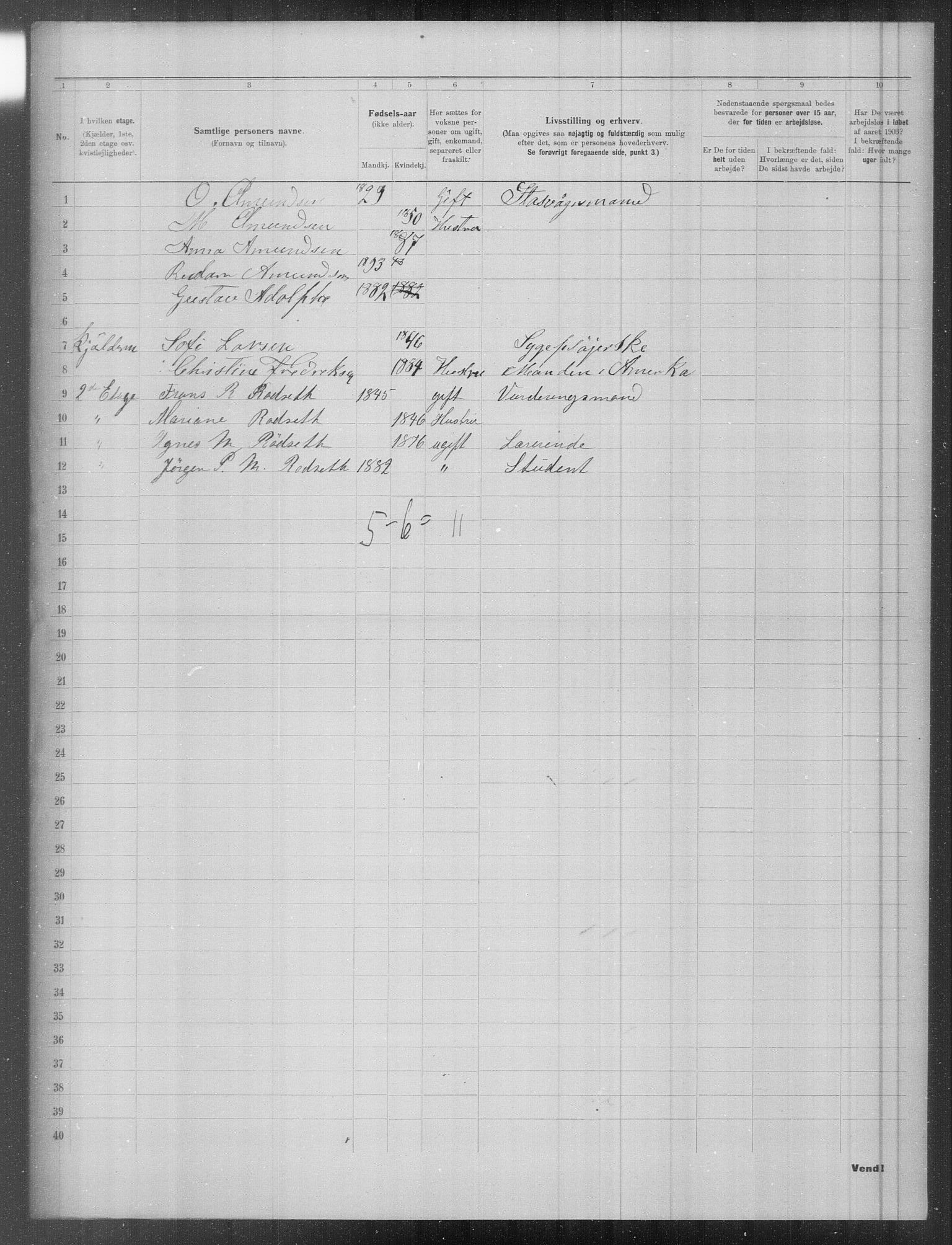 OBA, Municipal Census 1903 for Kristiania, 1903, p. 7999