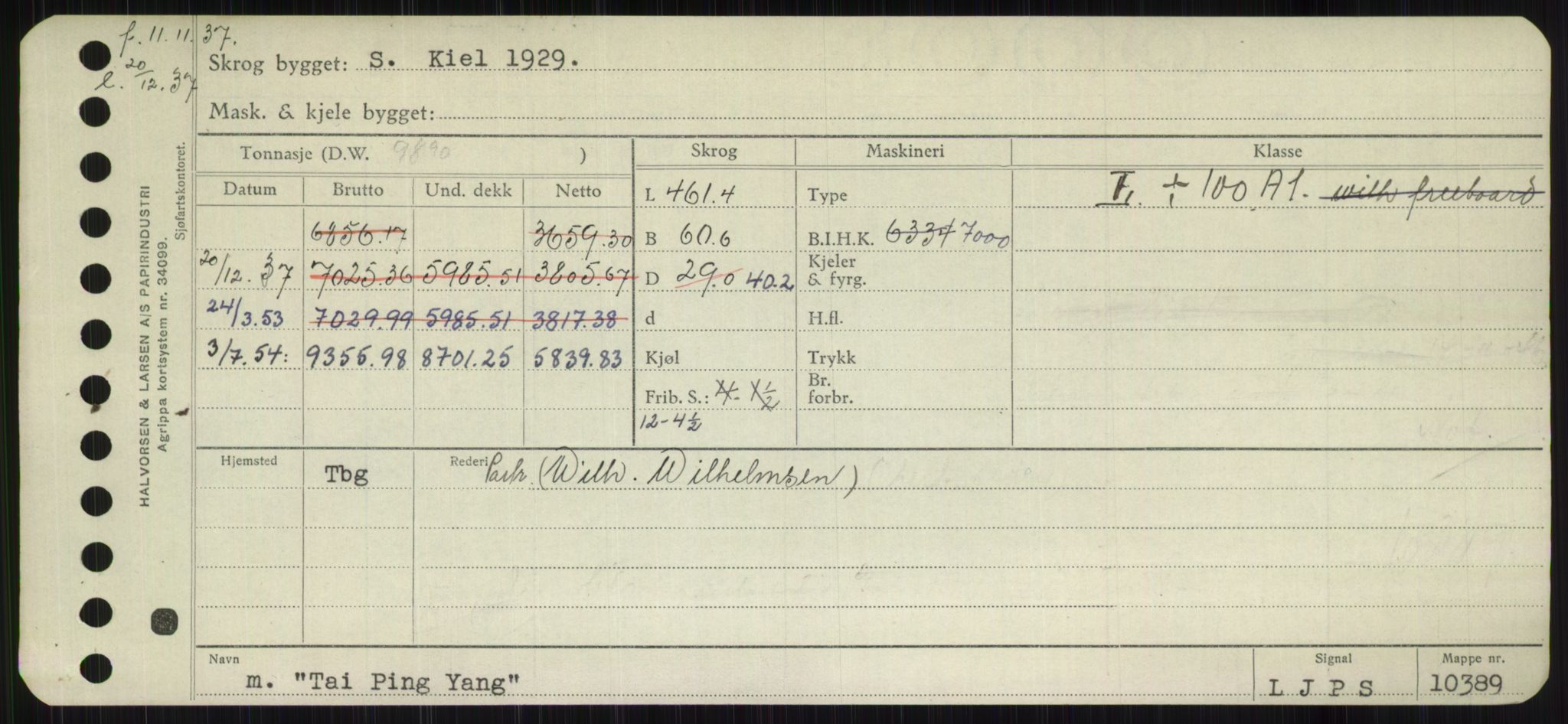 Sjøfartsdirektoratet med forløpere, Skipsmålingen, RA/S-1627/H/Hb/L0005: Fartøy, T-Å, p. 5