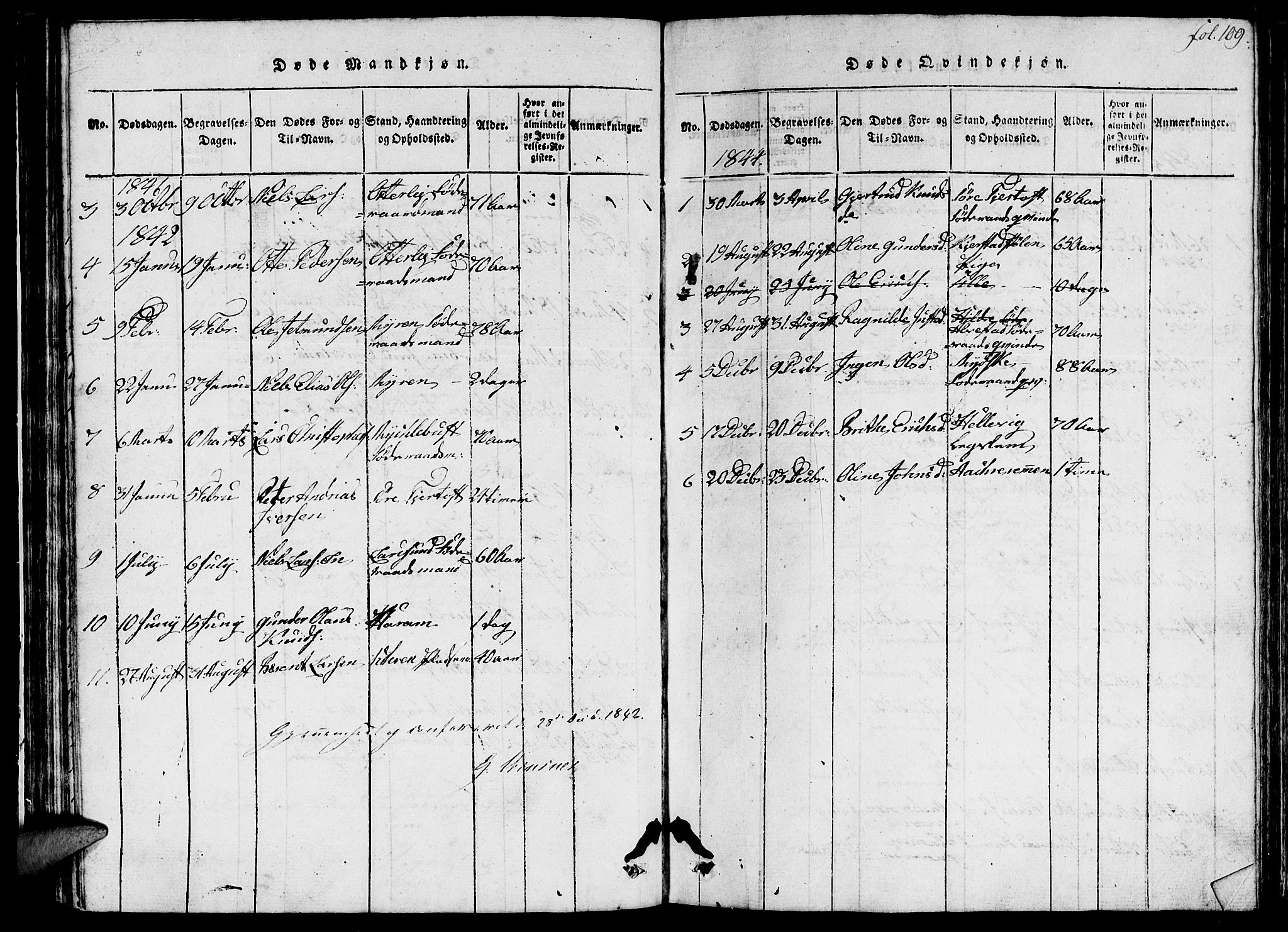 Ministerialprotokoller, klokkerbøker og fødselsregistre - Møre og Romsdal, AV/SAT-A-1454/536/L0506: Parish register (copy) no. 536C01, 1818-1859, p. 109