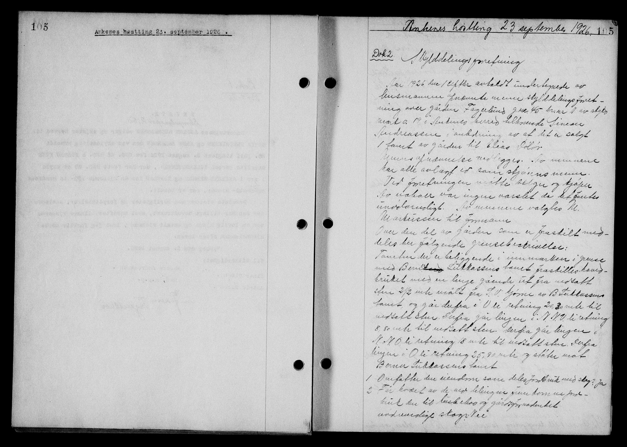 Steigen og Ofoten sorenskriveri, SAT/A-0030/1/2/2C/L0014: Mortgage book no. 13 og 15, 1926-1927, Deed date: 23.09.1926