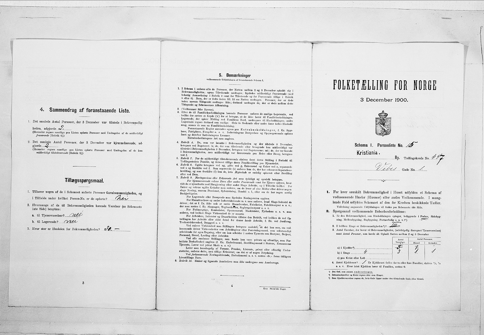 SAO, 1900 census for Kristiania, 1900, p. 111831