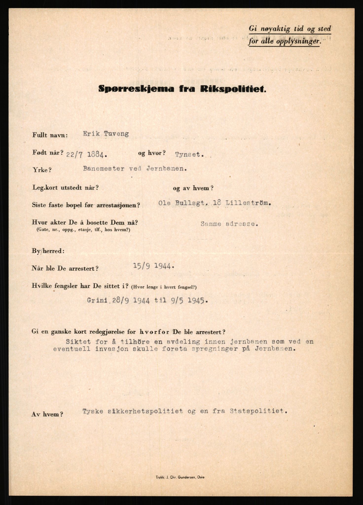 Rikspolitisjefen, AV/RA-S-1560/L/L0017: Tidemann, Hermann G. - Veum, Tjostolv, 1940-1945, p. 513