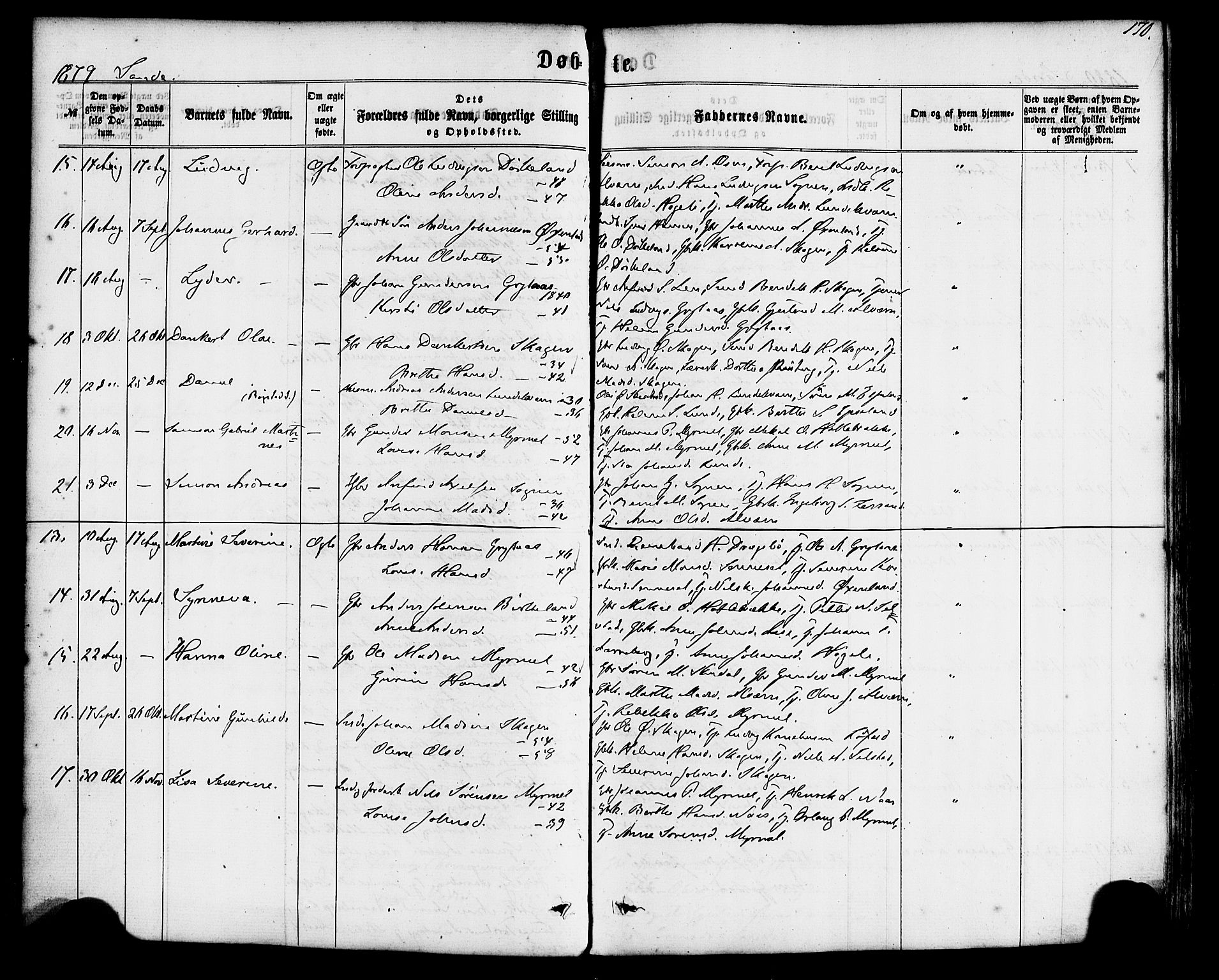 Gaular sokneprestembete, SAB/A-80001/H/Haa: Parish register (official) no. A 5, 1860-1881, p. 170