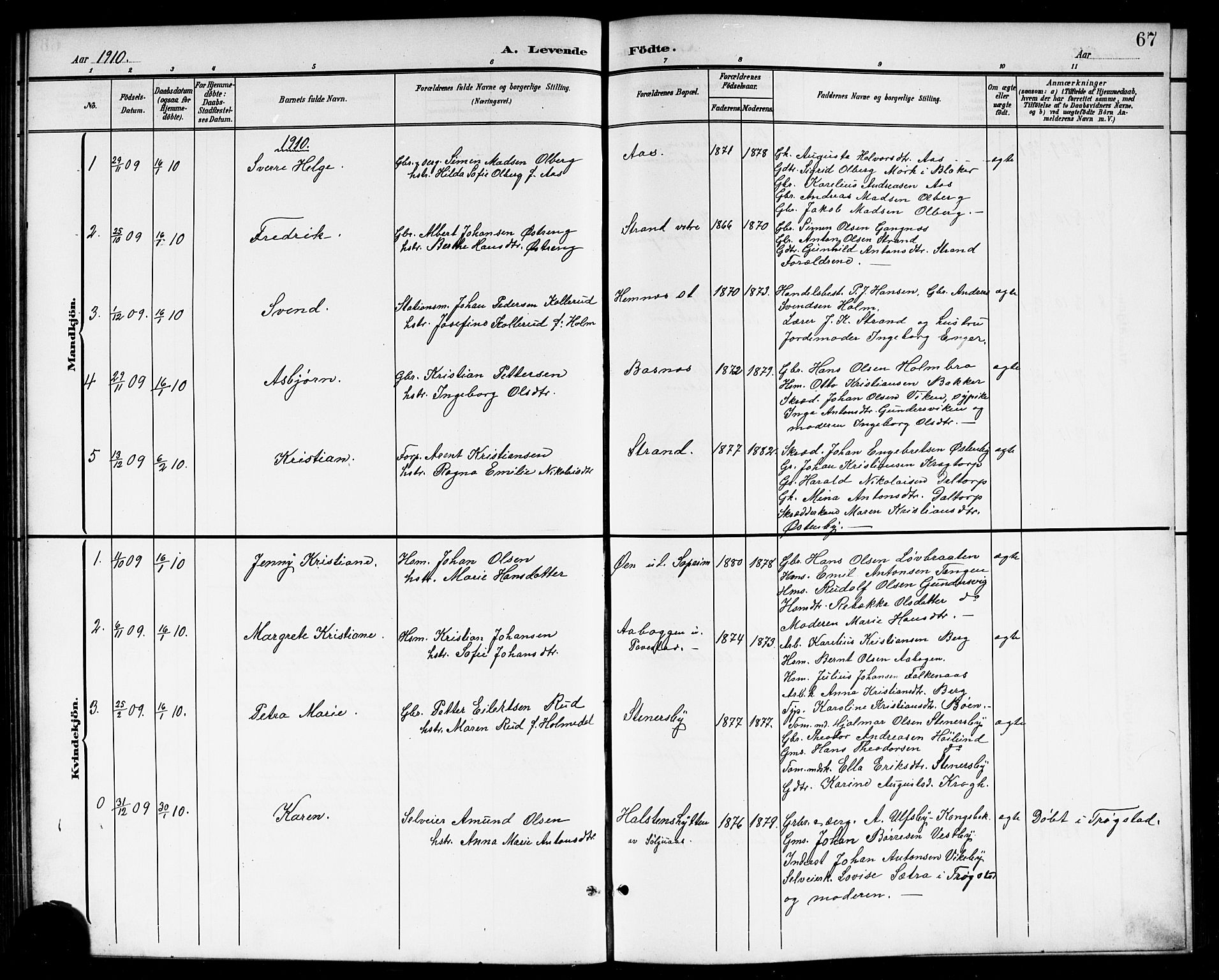 Høland prestekontor Kirkebøker, SAO/A-10346a/G/Gb/L0001: Parish register (copy) no. II 1, 1902-1919, p. 67