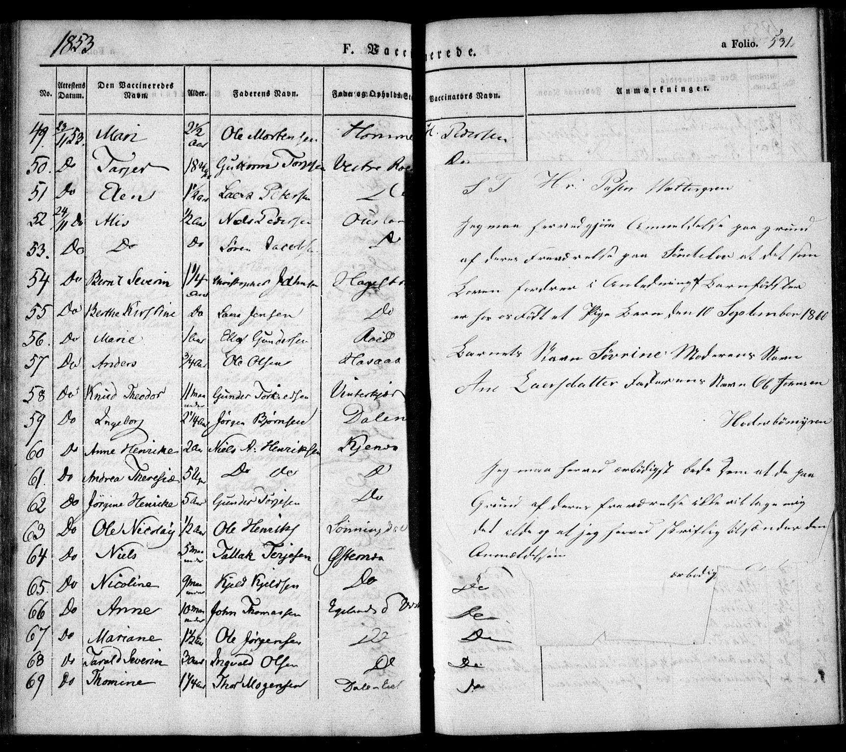 Søndeled sokneprestkontor, SAK/1111-0038/F/Fa/L0002: Parish register (official) no. A 2, 1839-1860, p. 531