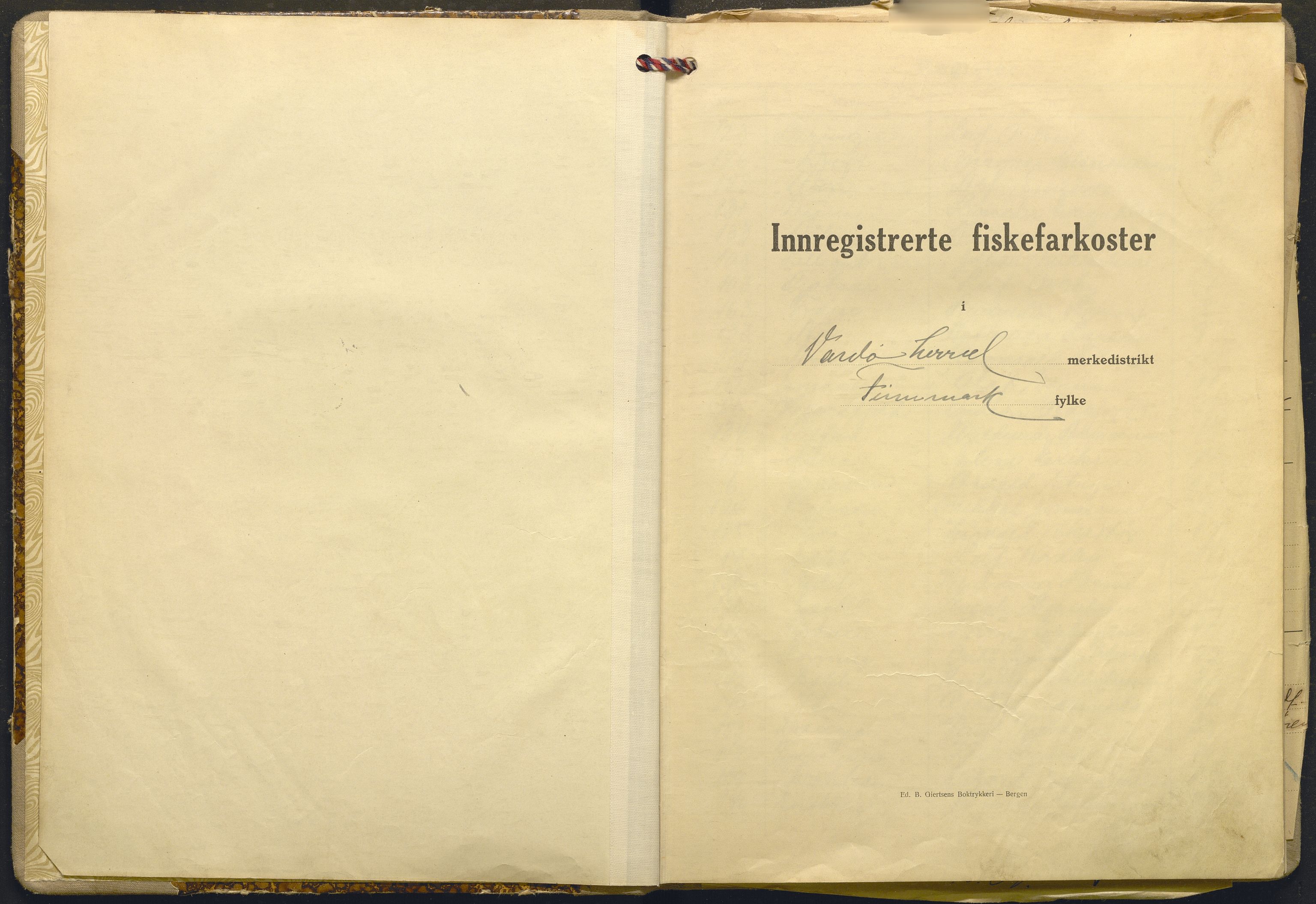 Fiskeridirektoratet - 1 Adm. ledelse - 13 Båtkontoret, AV/SAB-A-2003/I/Ia/Ia.a/L0064: 135.0122/1 Merkeprotokoll - Vardø, 1937-1949