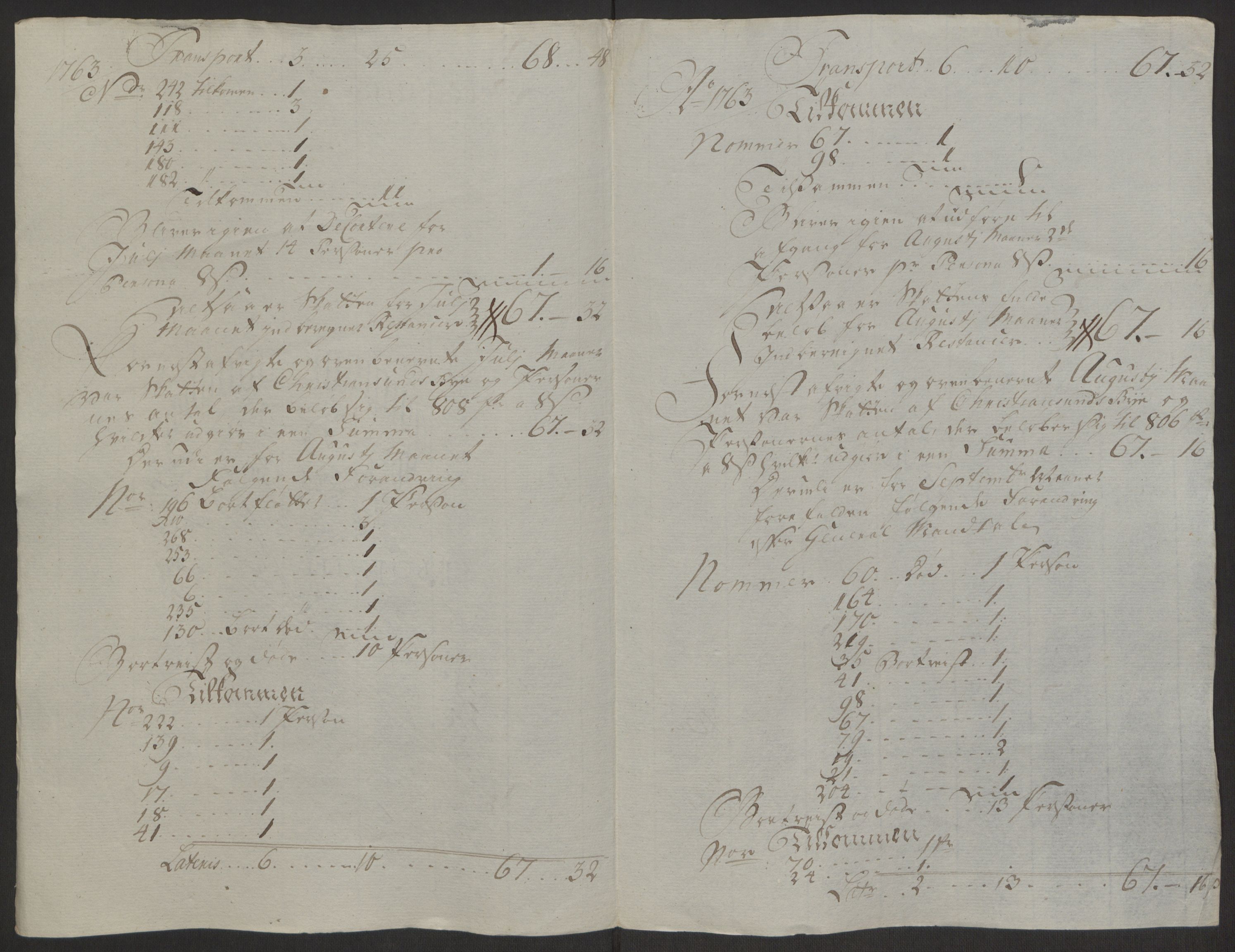 Rentekammeret inntil 1814, Reviderte regnskaper, Byregnskaper, AV/RA-EA-4066/R/Rr/L0495/0004: [R1] Kontribusjonsregnskap / Ekstraskatt, 1762-1772, p. 23