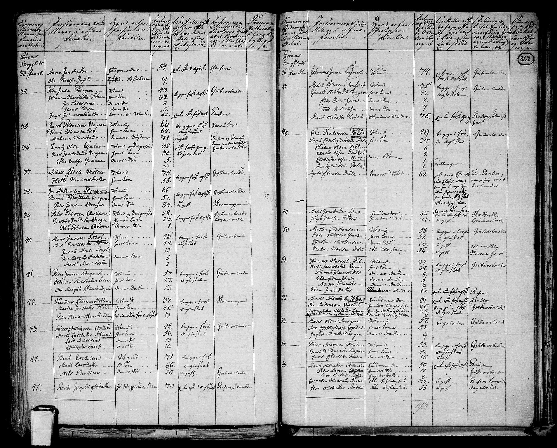 RA, 1801 census for 1640P Røros, 1801, p. 366b-367a