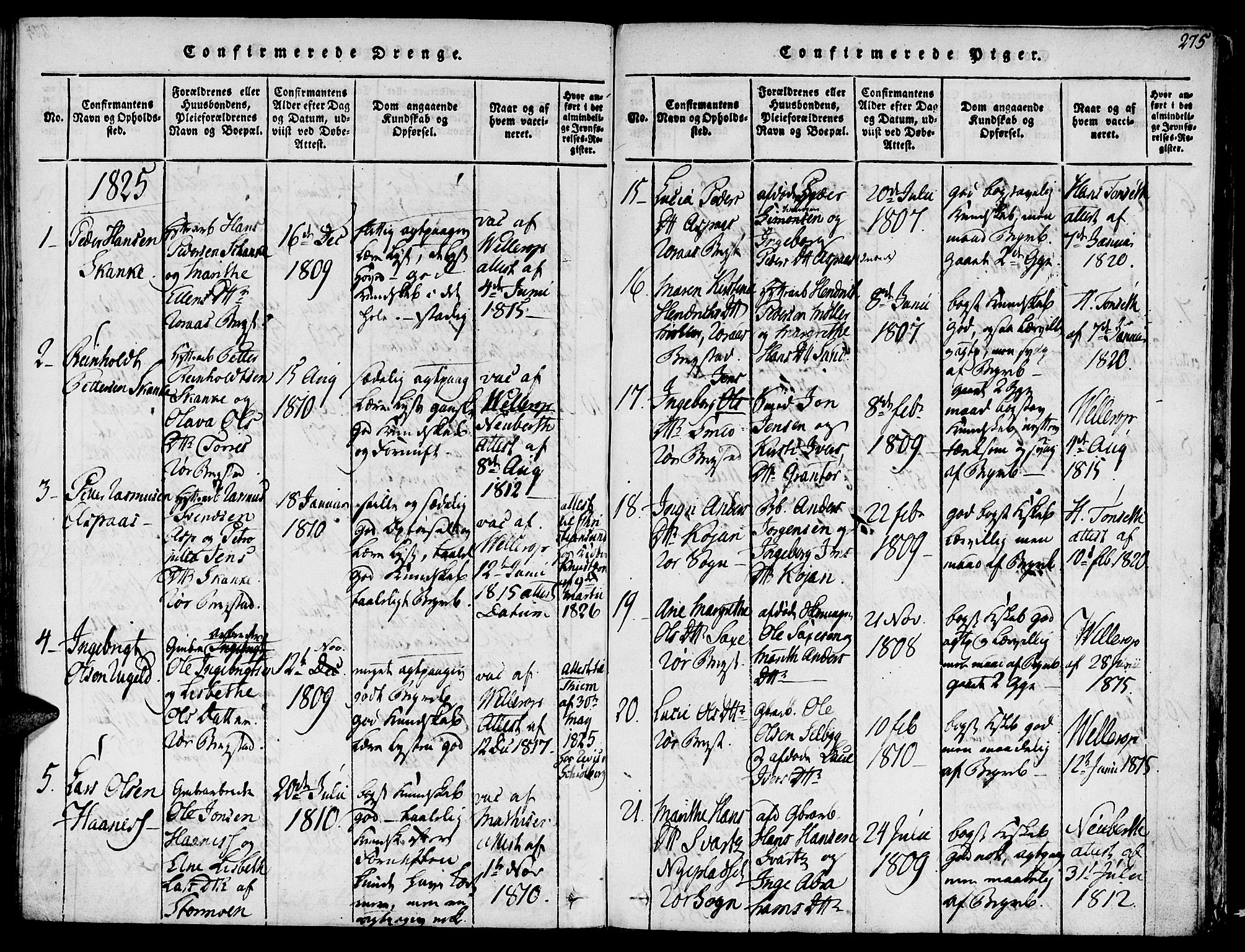 Ministerialprotokoller, klokkerbøker og fødselsregistre - Sør-Trøndelag, SAT/A-1456/681/L0929: Parish register (official) no. 681A07, 1817-1828, p. 275
