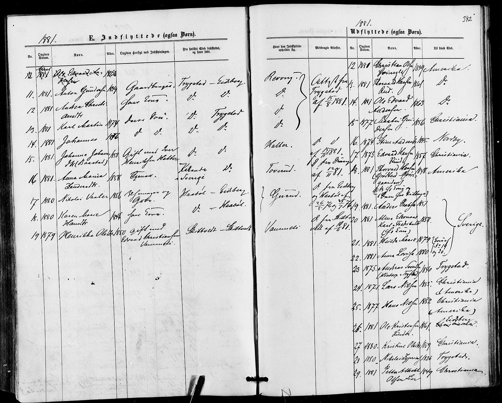 Askim prestekontor Kirkebøker, AV/SAO-A-10900/F/Fa/L0006: Parish register (official) no. 6, 1874-1881, p. 342