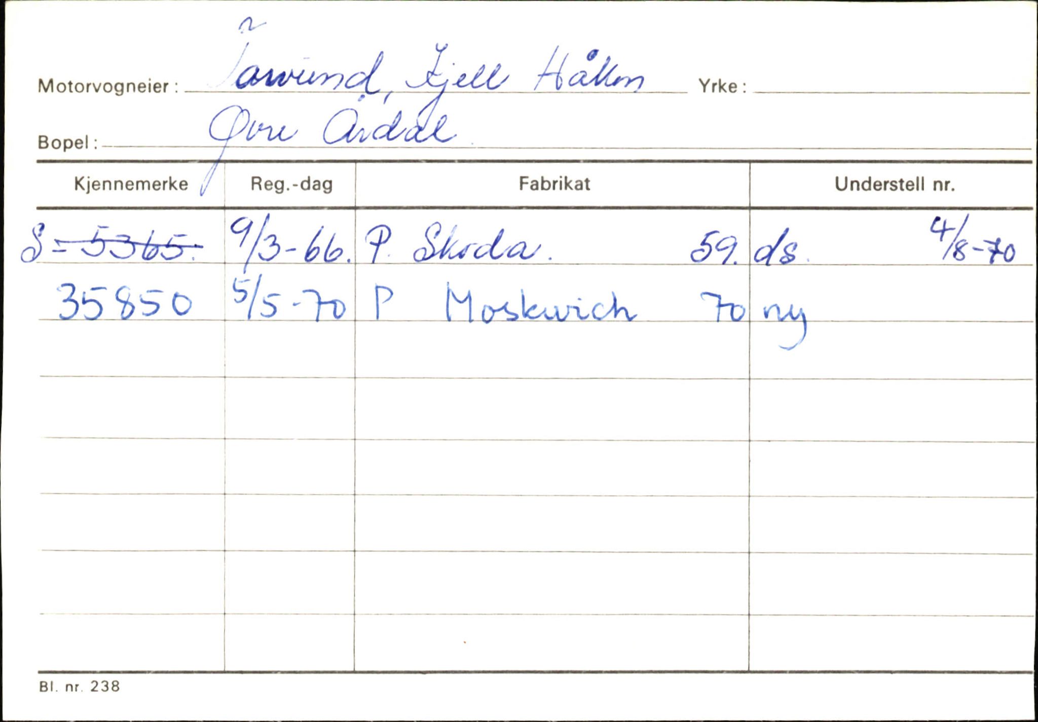 Statens vegvesen, Sogn og Fjordane vegkontor, AV/SAB-A-5301/4/F/L0146: Registerkort Årdal R-Å samt diverse kort, 1945-1975, p. 957