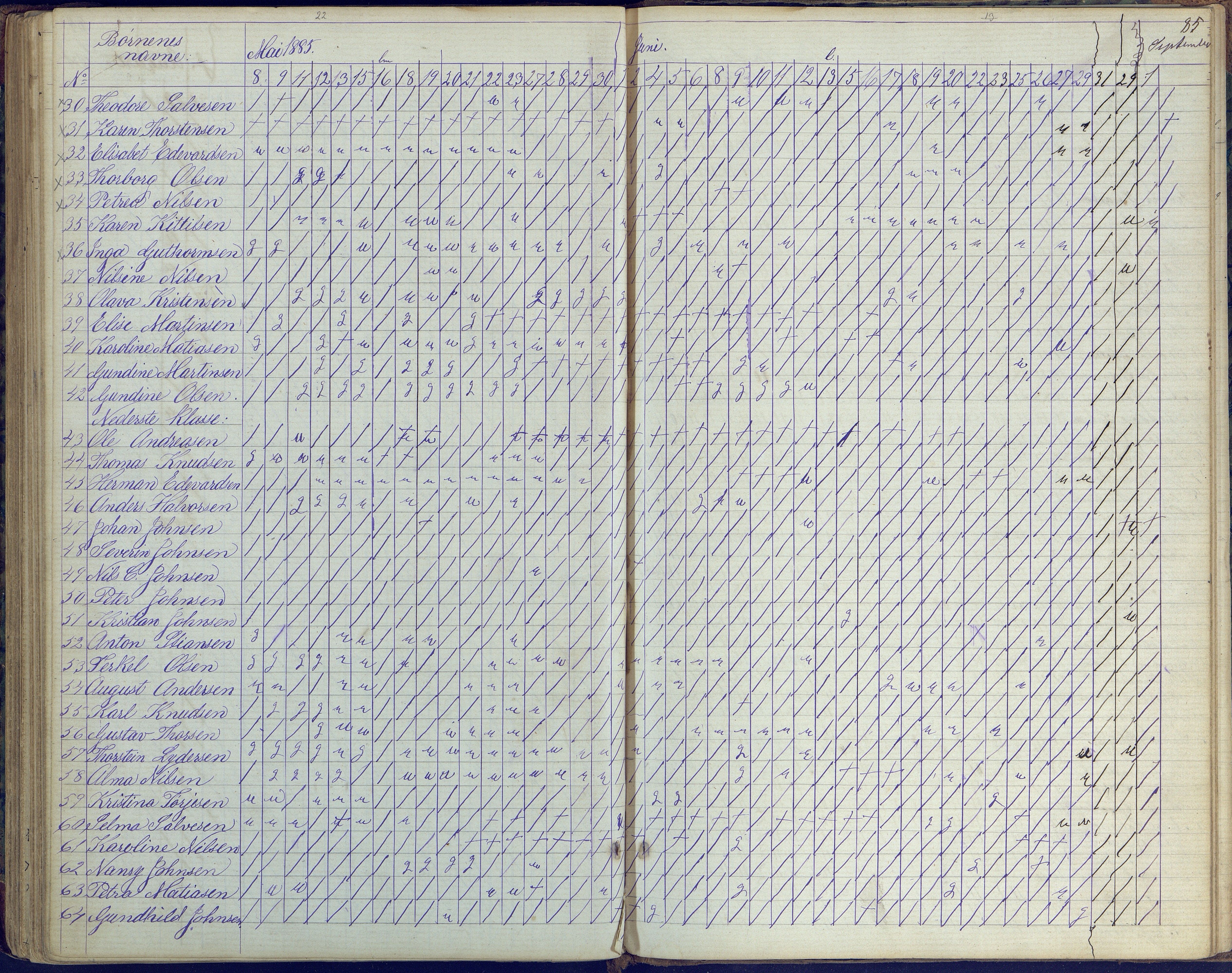 Flosta kommune, Vatnebu skole, AAKS/KA0916-550d/F3/L0001: Skoleprotokoll, 1863-1884, p. 85