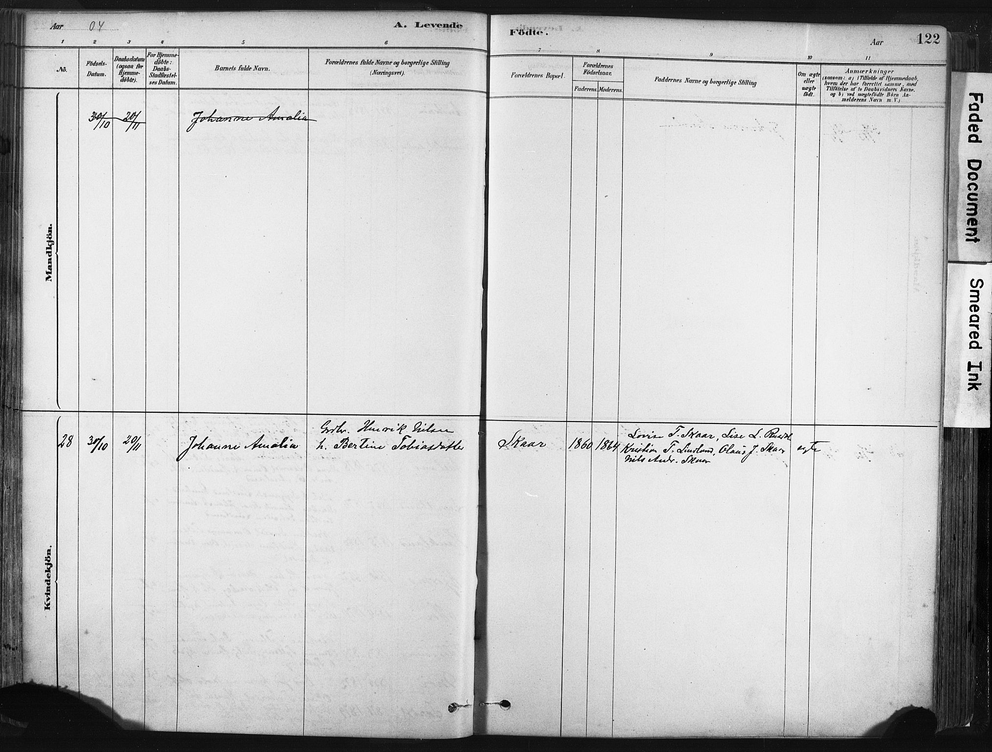 Lund sokneprestkontor, AV/SAST-A-101809/S06/L0011: Parish register (official) no. A 10, 1877-1904, p. 122