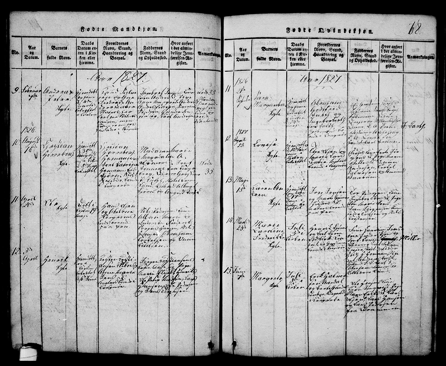 Kragerø kirkebøker, AV/SAKO-A-278/G/Ga/L0002: Parish register (copy) no. 2, 1814-1831, p. 68