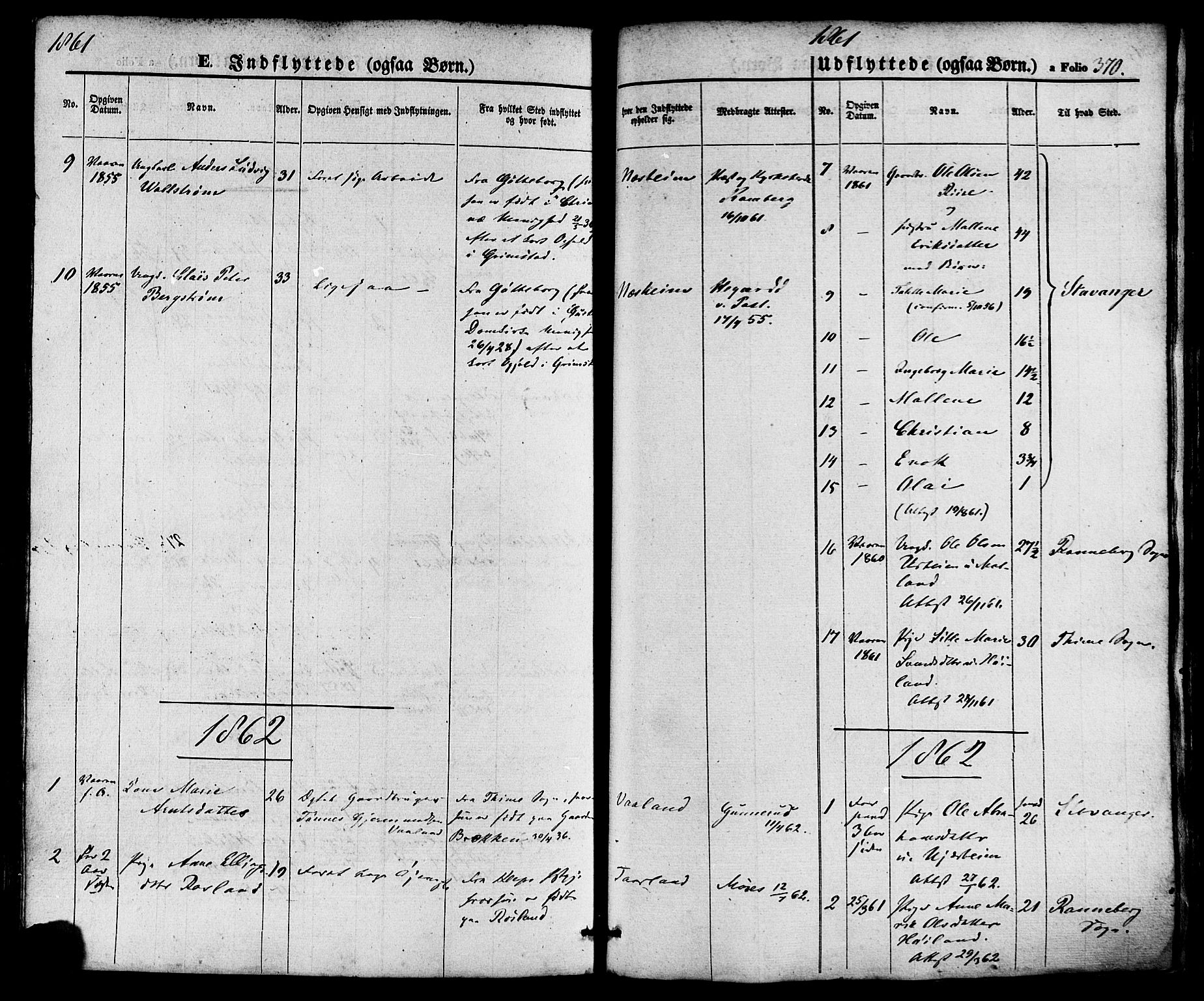 Hå sokneprestkontor, SAST/A-101801/001/30BA/L0008: Parish register (official) no. A 7, 1853-1878, p. 370