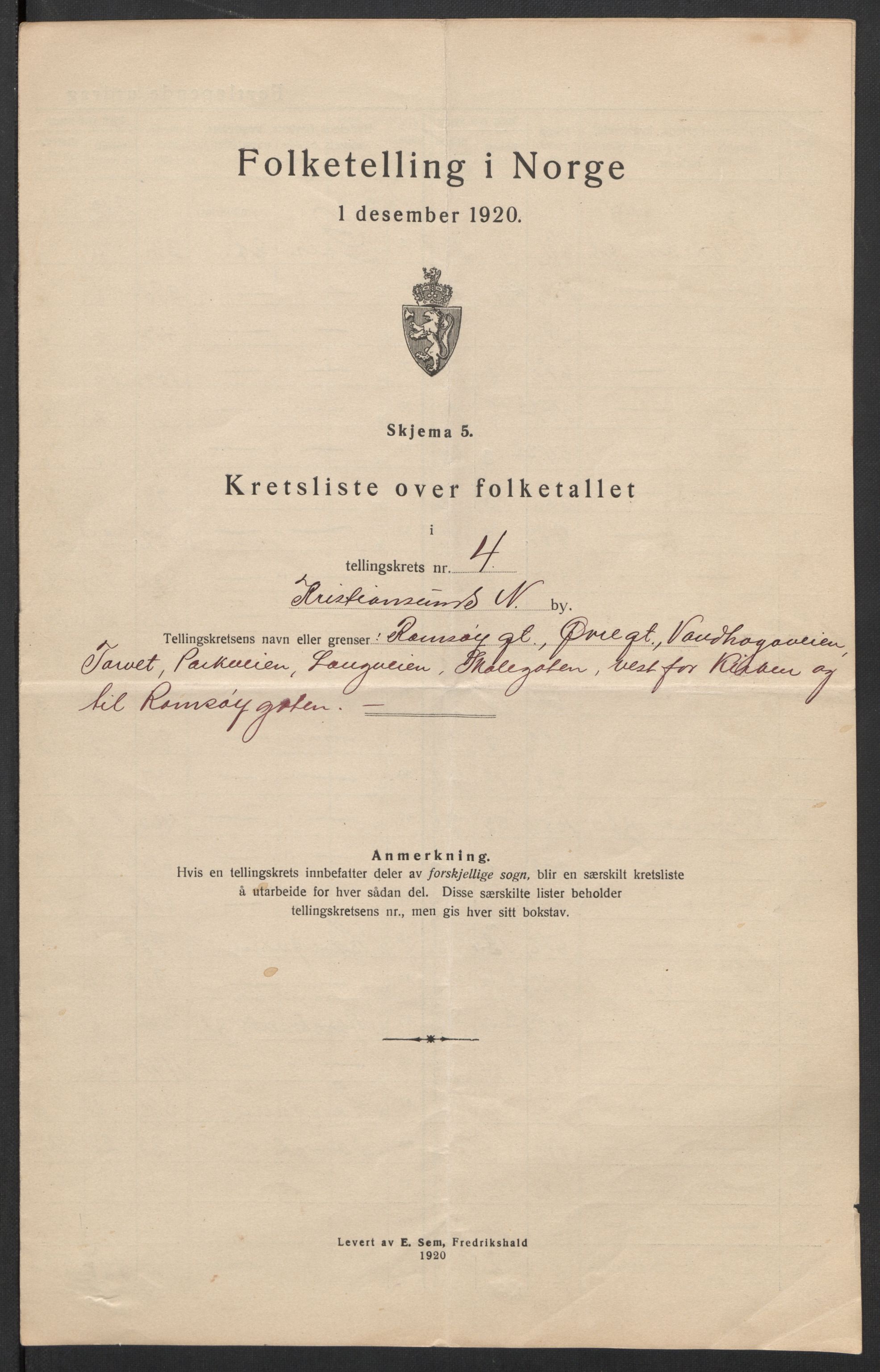 SAT, 1920 census for Kristiansund, 1920, p. 15