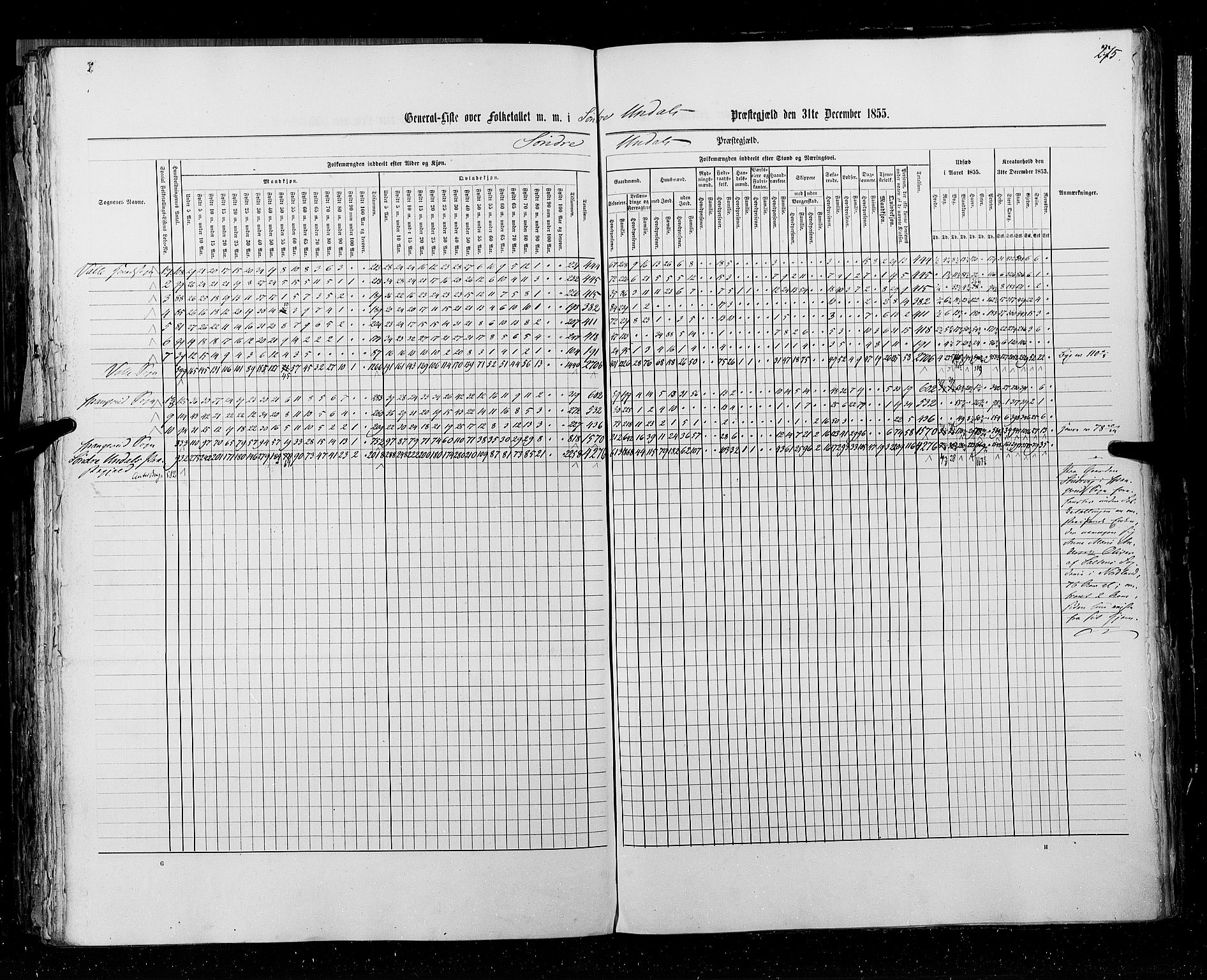 RA, Census 1855, vol. 3: Bratsberg amt, Nedenes amt og Lister og Mandal amt, 1855, p. 275