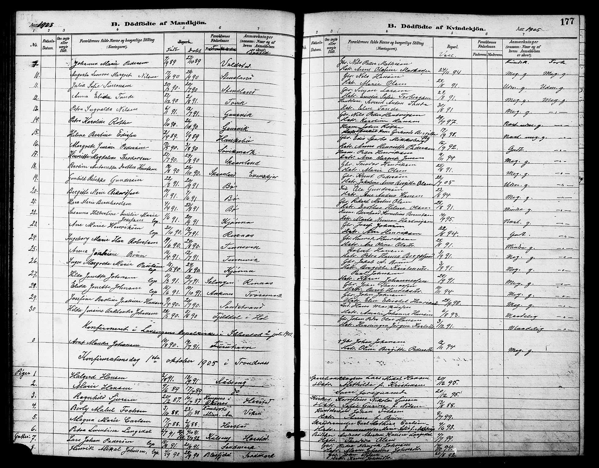 Trondenes sokneprestkontor, AV/SATØ-S-1319/H/Hb/L0011klokker: Parish register (copy) no. 11, 1891-1906, p. 177