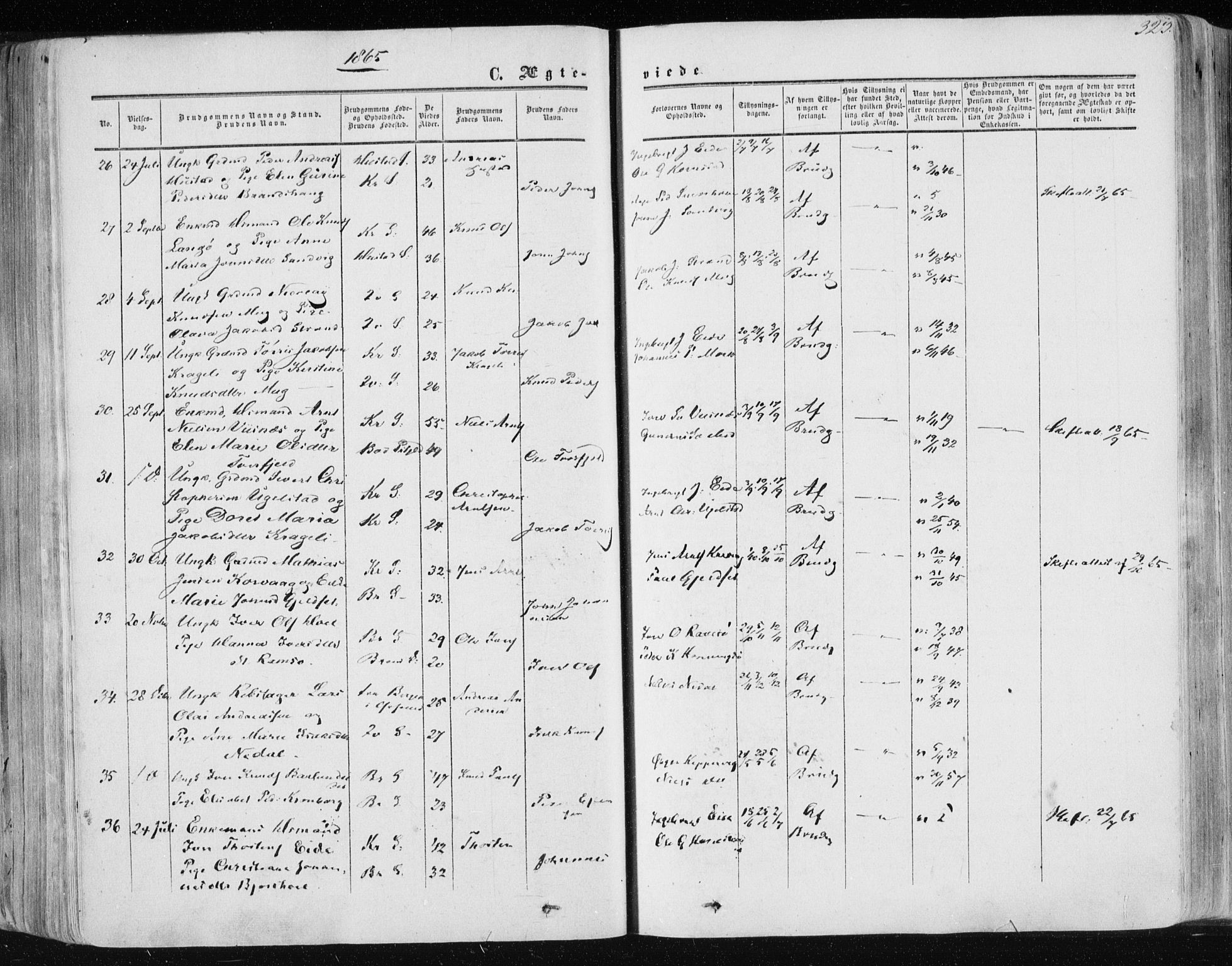 Ministerialprotokoller, klokkerbøker og fødselsregistre - Møre og Romsdal, AV/SAT-A-1454/568/L0804: Parish register (official) no. 568A11, 1854-1868, p. 323