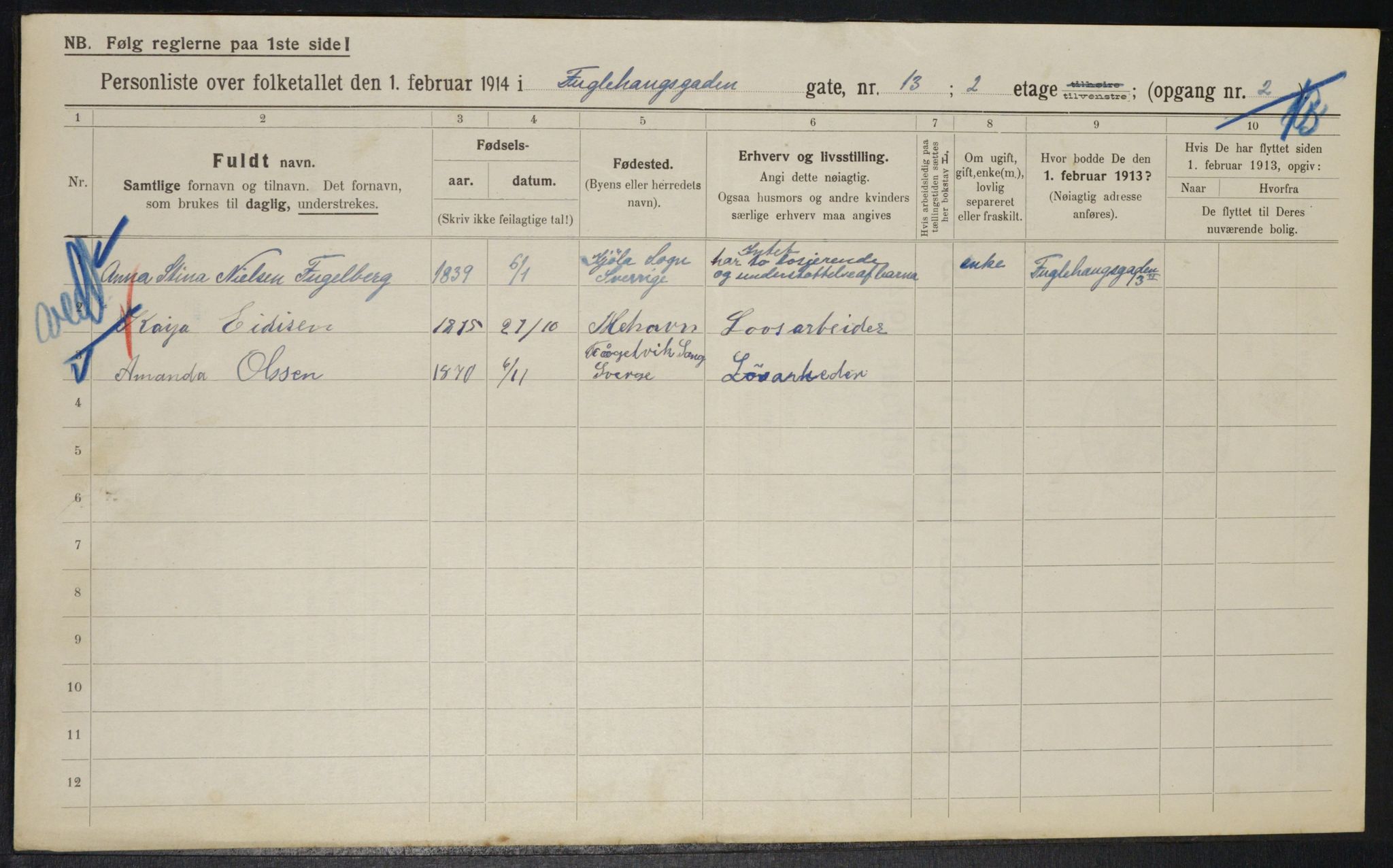 OBA, Municipal Census 1914 for Kristiania, 1914, p. 28663