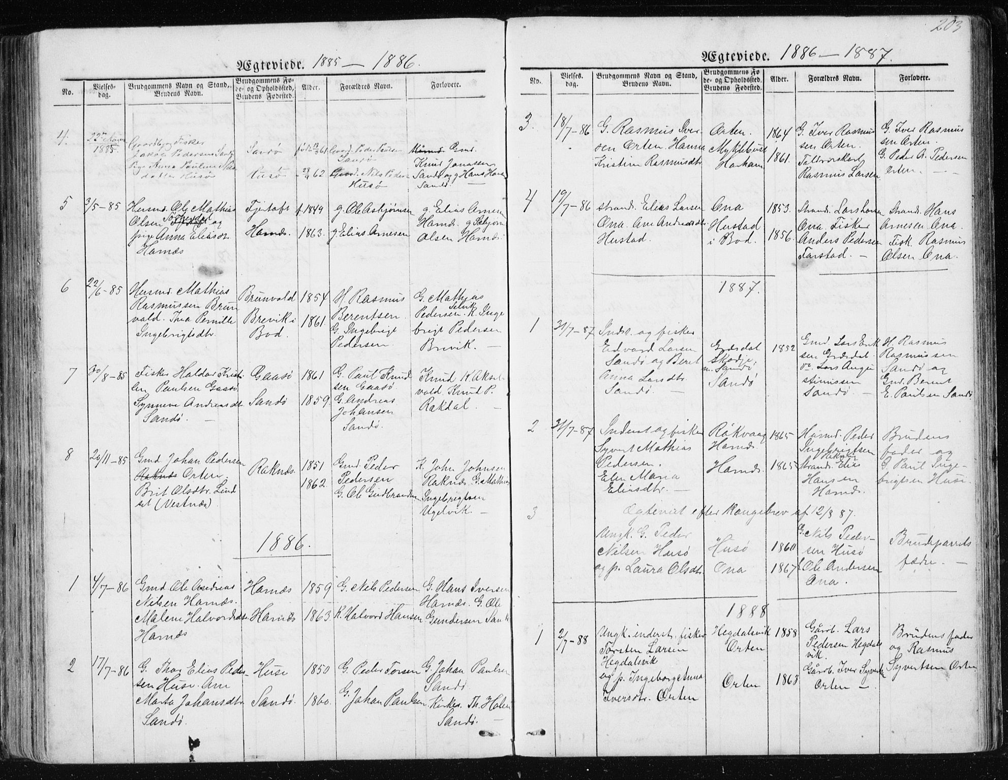 Ministerialprotokoller, klokkerbøker og fødselsregistre - Møre og Romsdal, AV/SAT-A-1454/561/L0732: Parish register (copy) no. 561C02, 1867-1900, p. 203