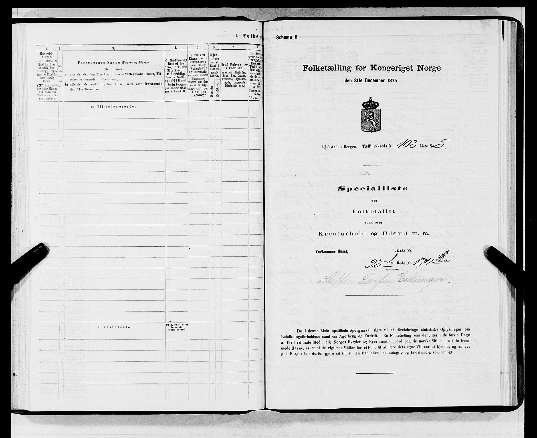 SAB, 1875 census for 1301 Bergen, 1875, p. 5572