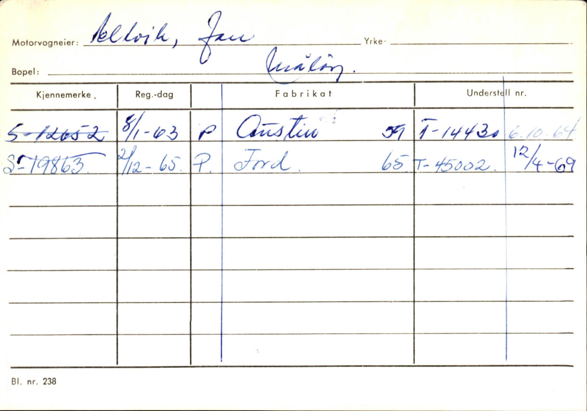 Statens vegvesen, Sogn og Fjordane vegkontor, SAB/A-5301/4/F/L0144: Registerkort Vågsøy A-R, 1945-1975, p. 441