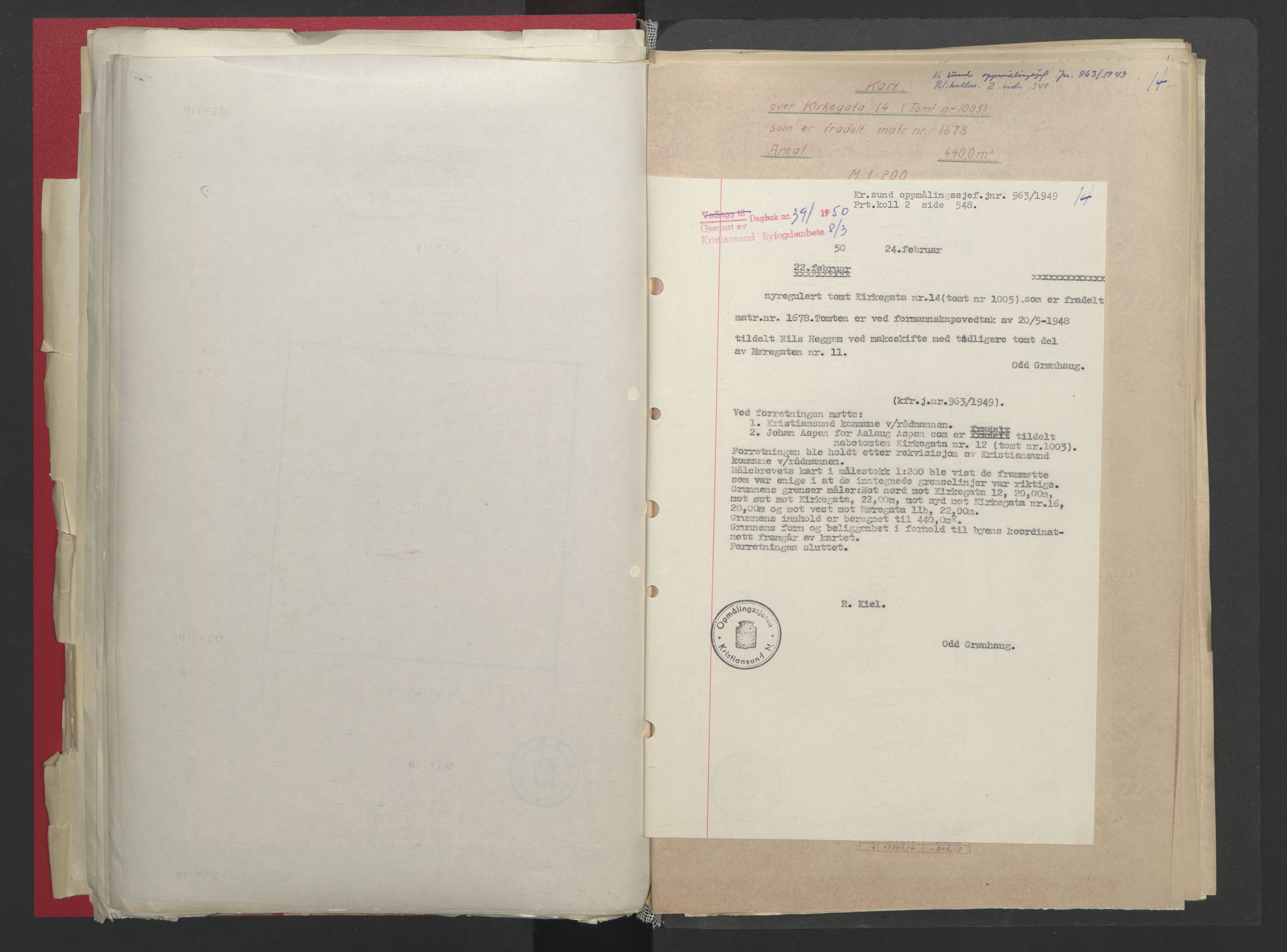 Kristiansund byfogd, AV/SAT-A-4587/A/27: Mortgage book no. 48, 1950-1950, Diary no: : 391/1950