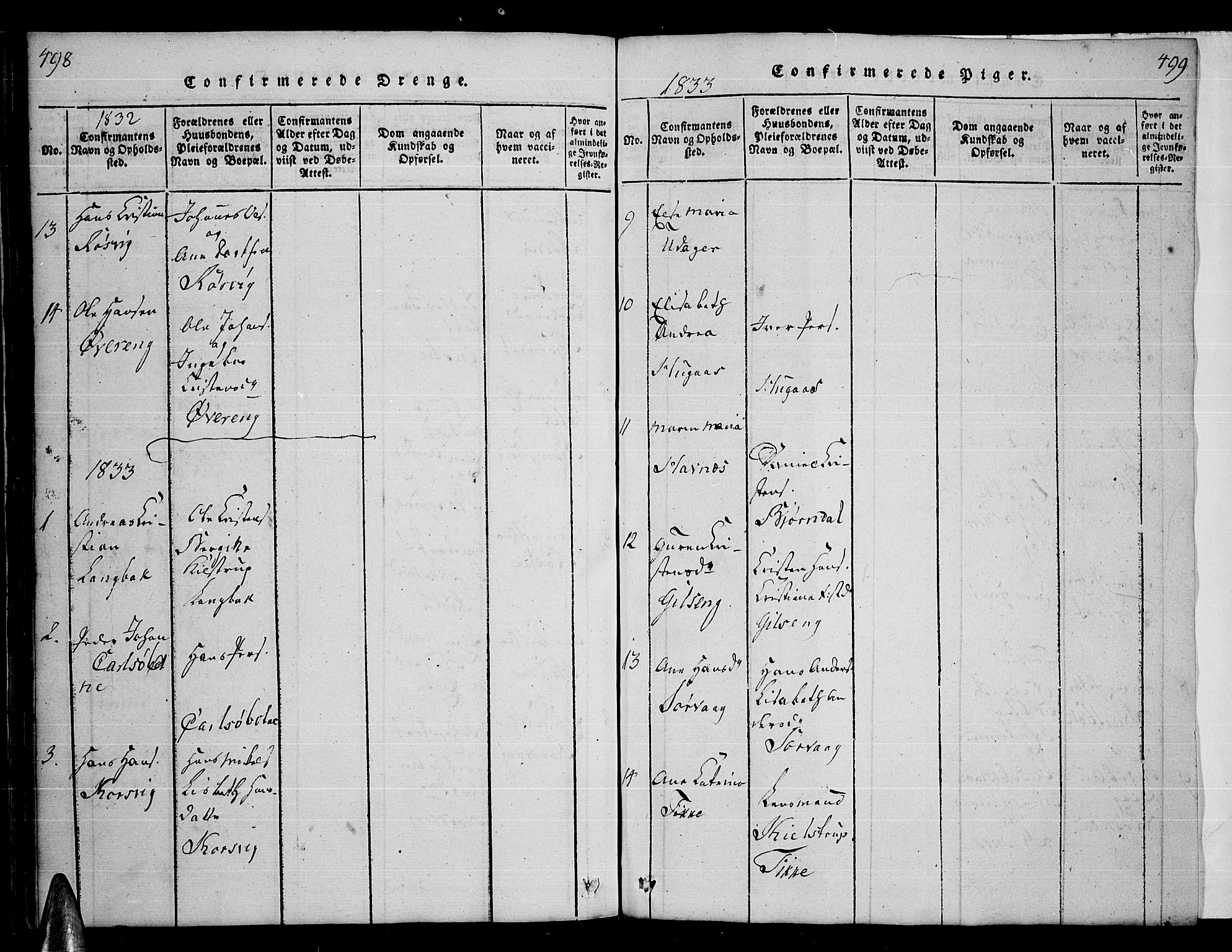 Ministerialprotokoller, klokkerbøker og fødselsregistre - Nordland, AV/SAT-A-1459/859/L0855: Parish register (copy) no. 859C01, 1821-1839, p. 498-499