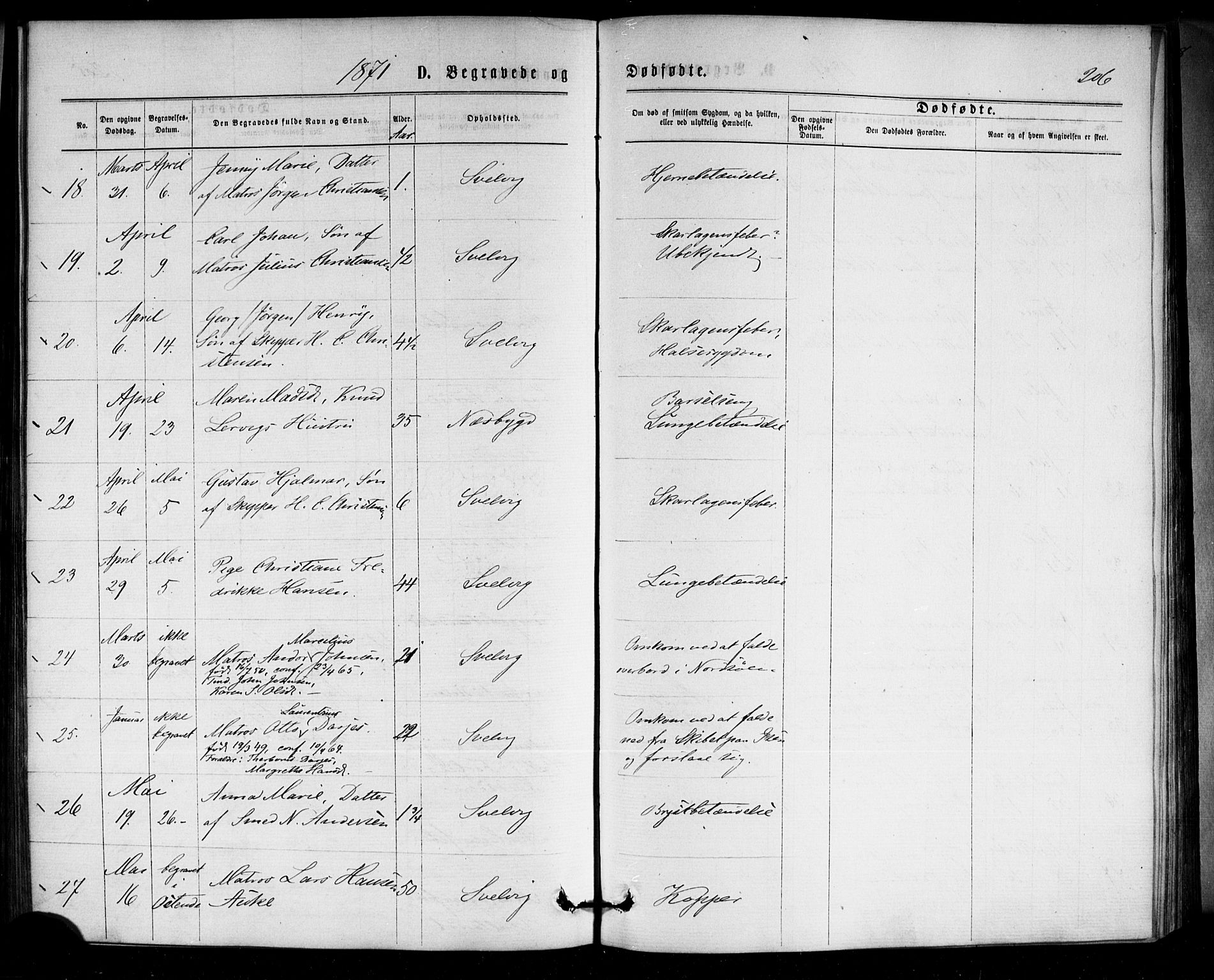 Strømm kirkebøker, SAKO/A-322/F/Fa/L0002: Parish register (official) no. I 2, 1870-1877, p. 206