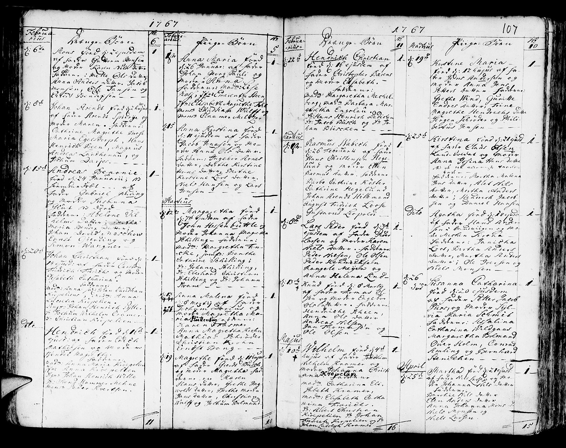 Korskirken sokneprestembete, SAB/A-76101/H/Haa/L0005: Parish register (official) no. A 5, 1751-1789, p. 107