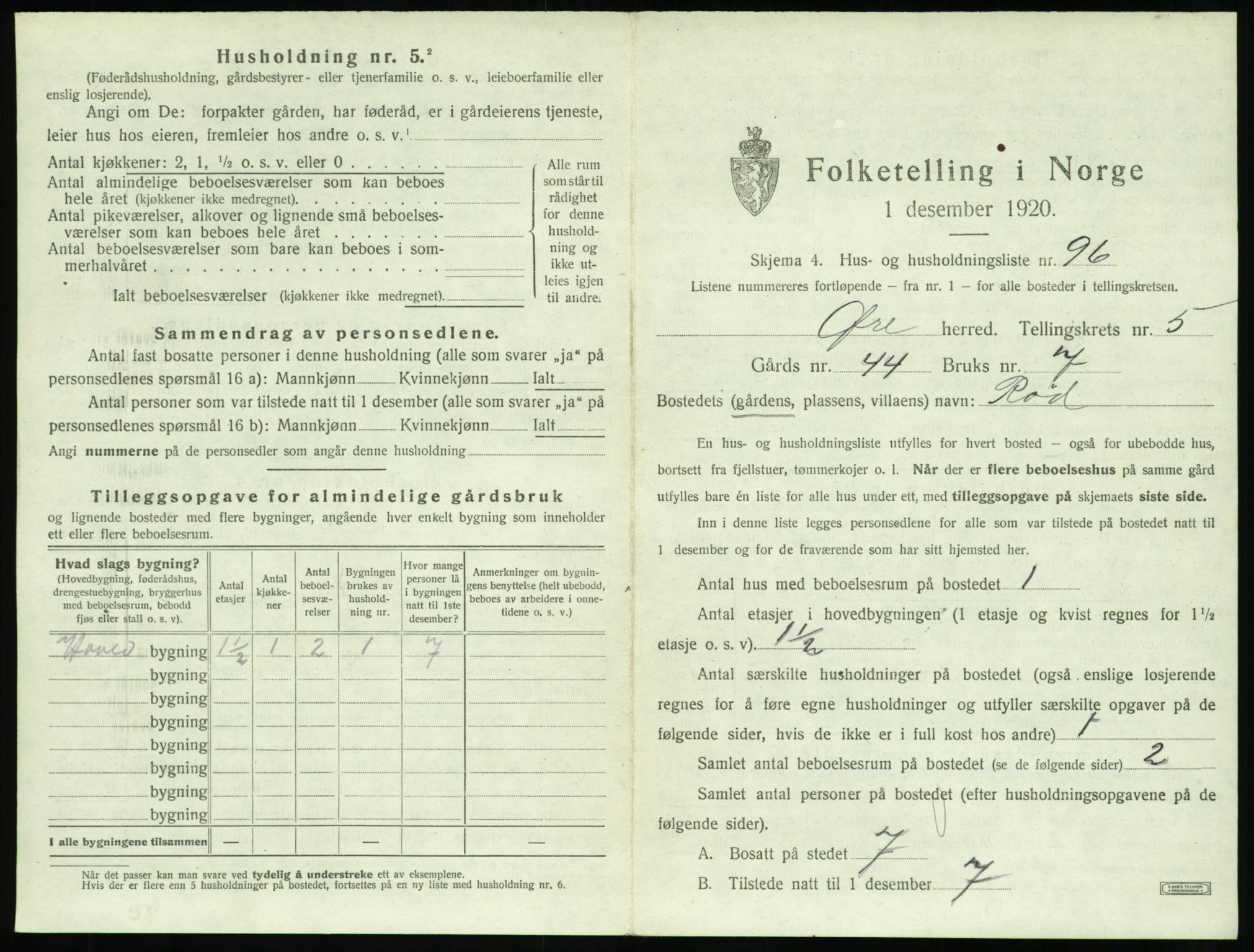 SAT, 1920 census for Øre, 1920, p. 597