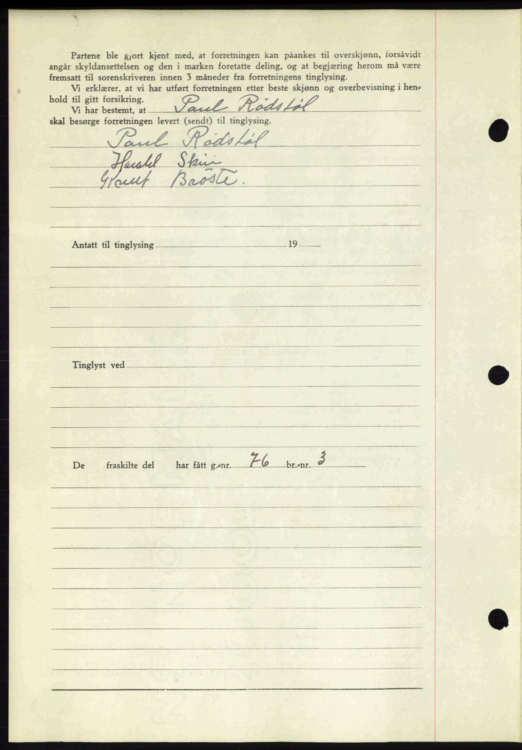 Romsdal sorenskriveri, AV/SAT-A-4149/1/2/2C: Mortgage book no. A12, 1942-1942, Diary no: : 1276/1942