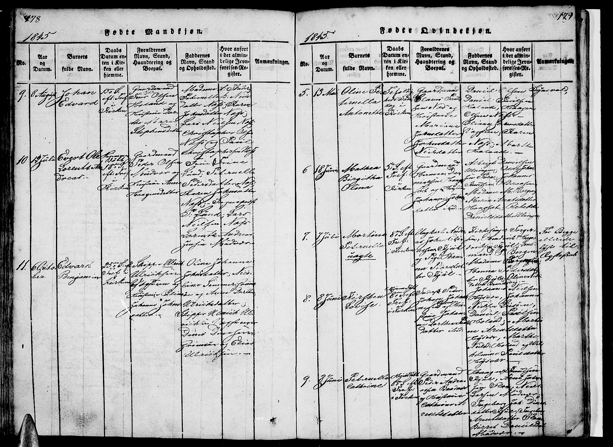 Ministerialprotokoller, klokkerbøker og fødselsregistre - Nordland, AV/SAT-A-1459/816/L0239: Parish register (official) no. 816A05, 1820-1845, p. 178-179