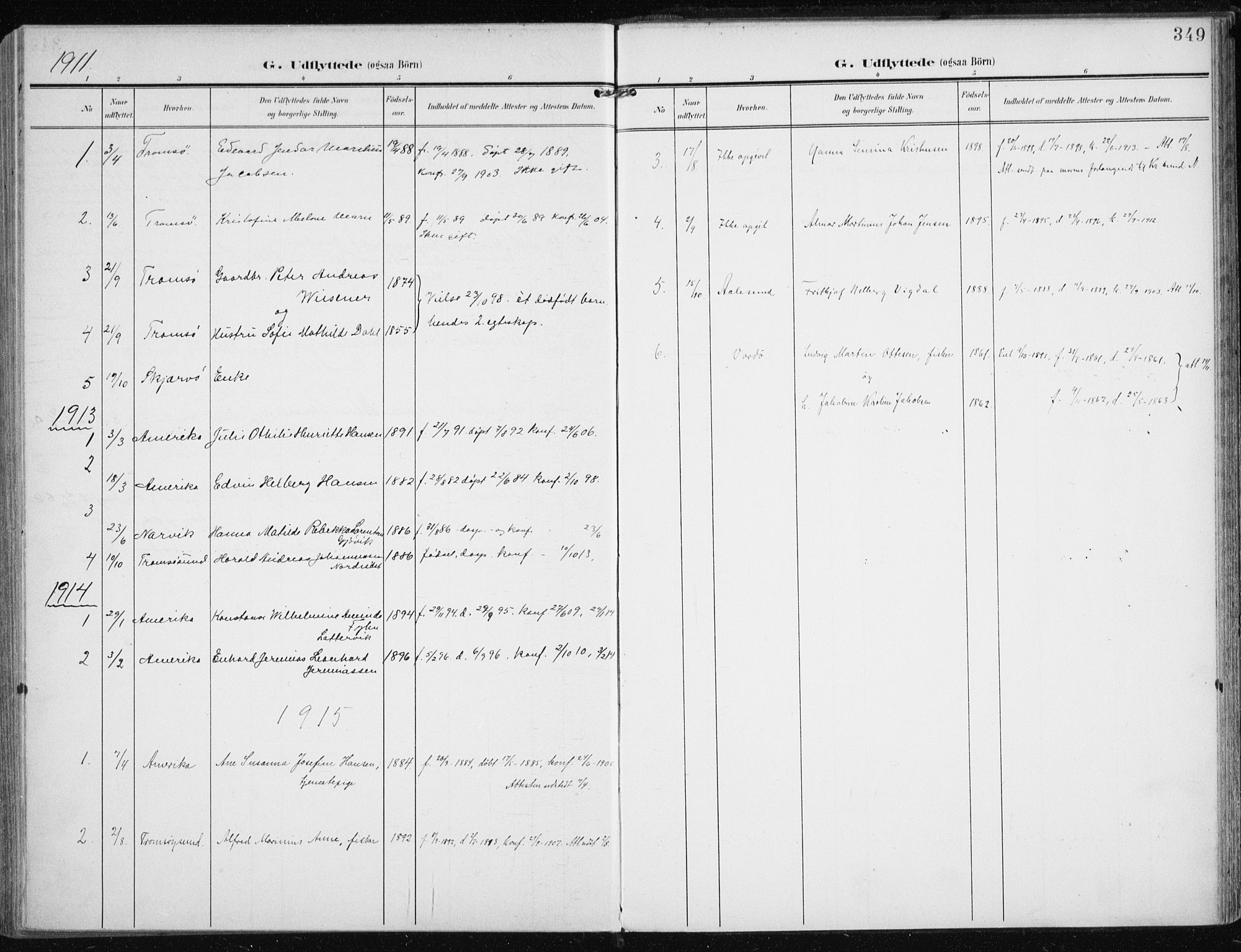 Karlsøy sokneprestembete, SATØ/S-1299/H/Ha/Haa/L0014kirke: Parish register (official) no. 14, 1903-1917, p. 349