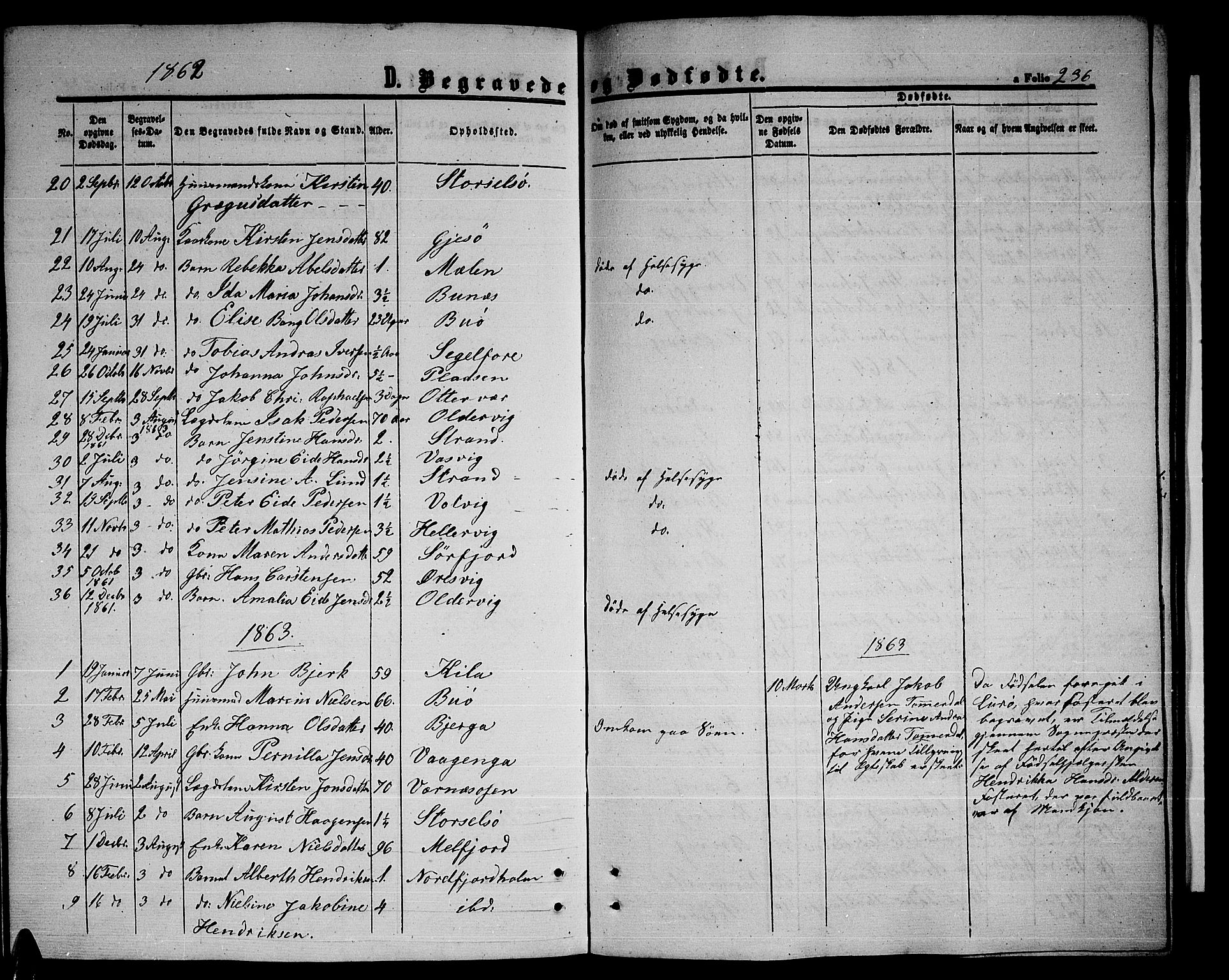 Ministerialprotokoller, klokkerbøker og fødselsregistre - Nordland, SAT/A-1459/841/L0619: Parish register (copy) no. 841C03, 1856-1876, p. 236
