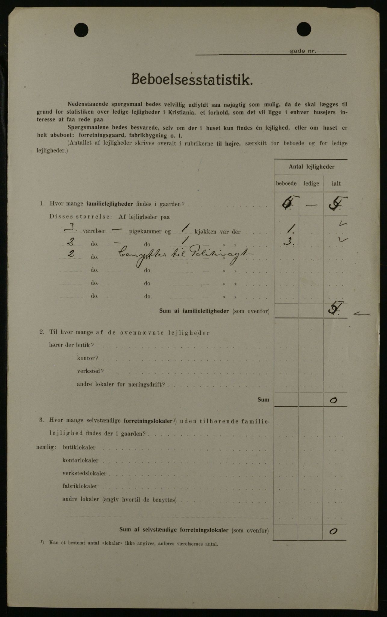 OBA, Municipal Census 1908 for Kristiania, 1908, p. 1422