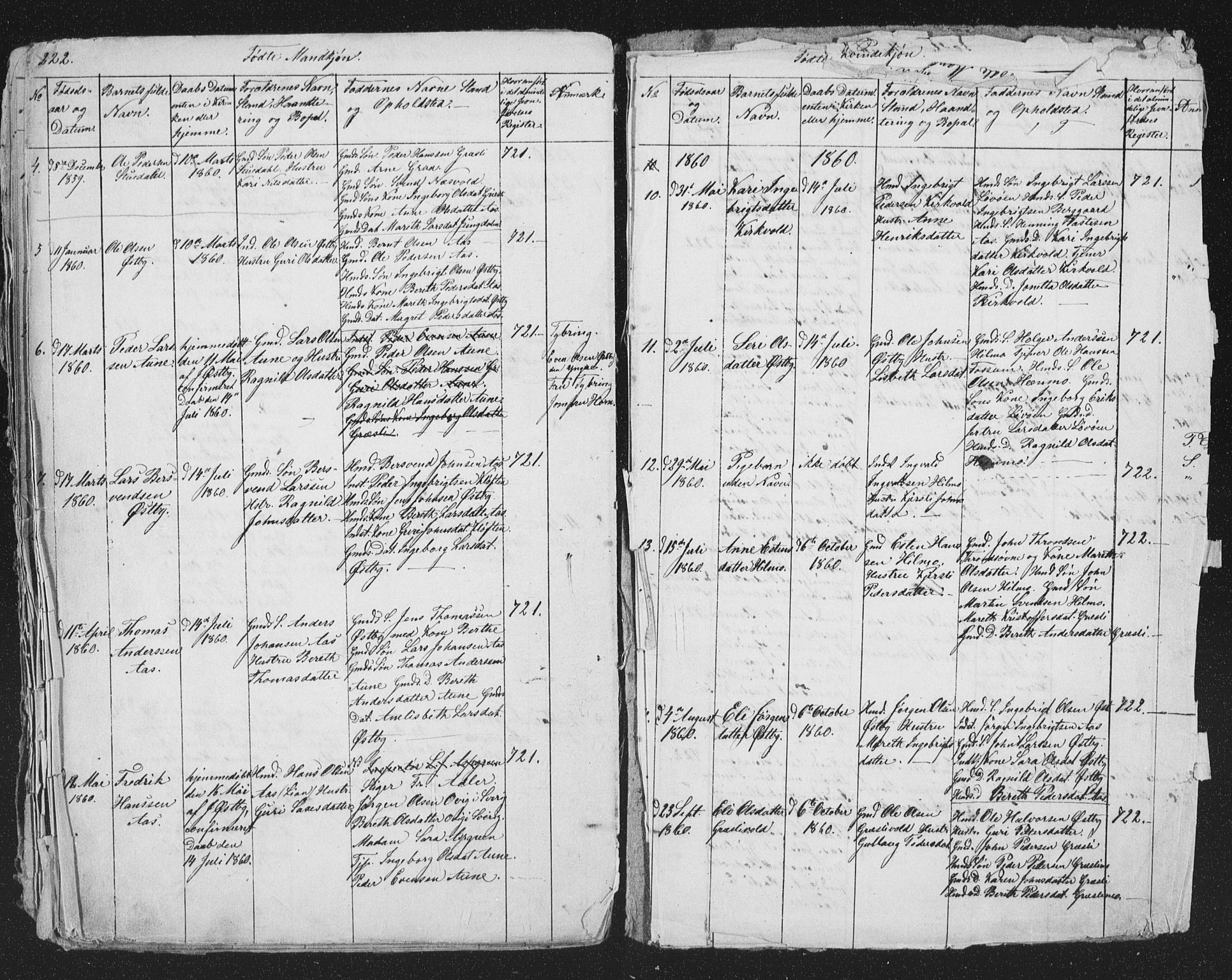 Ministerialprotokoller, klokkerbøker og fødselsregistre - Sør-Trøndelag, SAT/A-1456/698/L1165: Parish register (copy) no. 698C02, 1851-1861, p. 222-223
