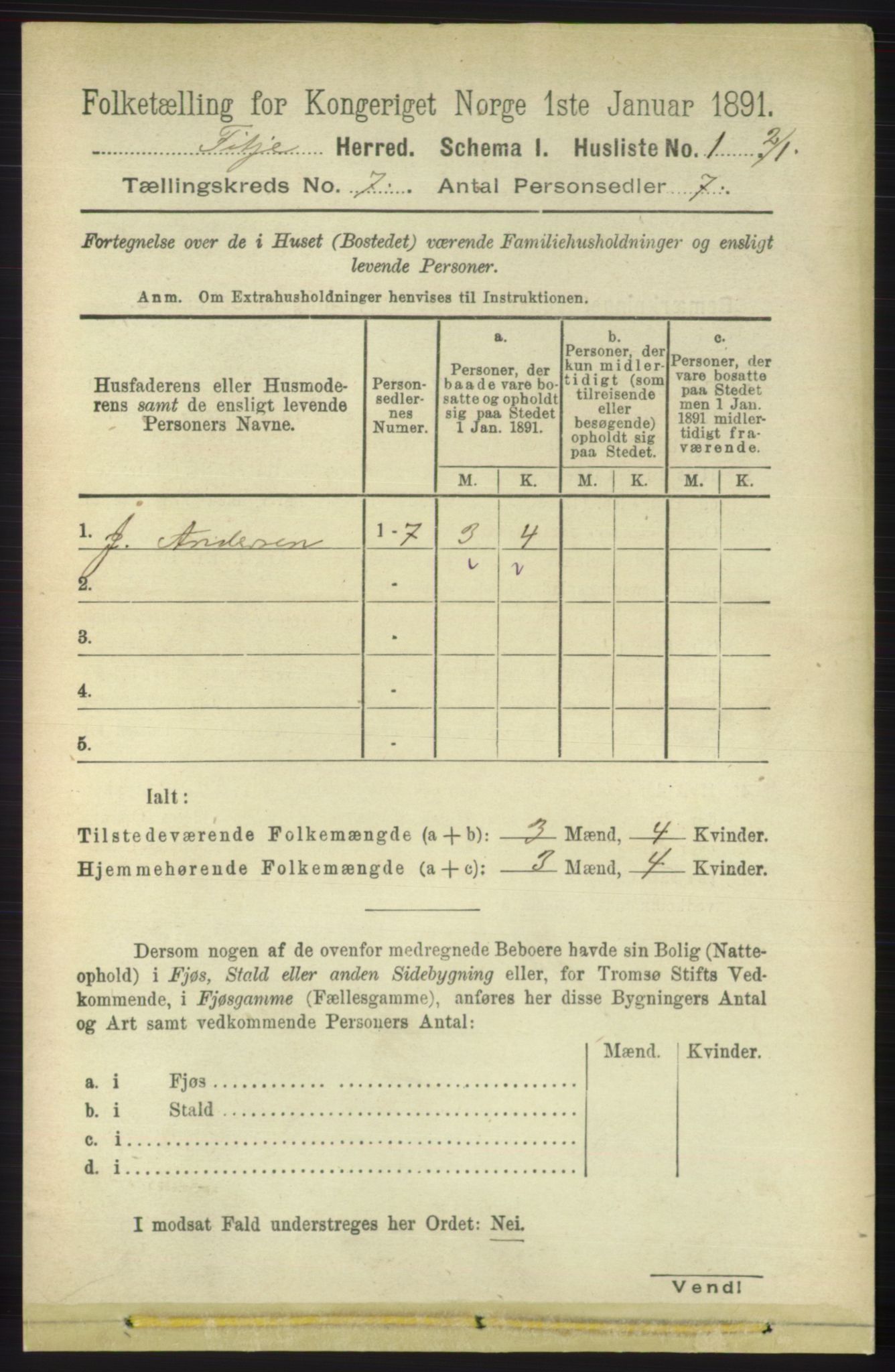 RA, 1891 census for 1222 Fitjar, 1891, p. 2746