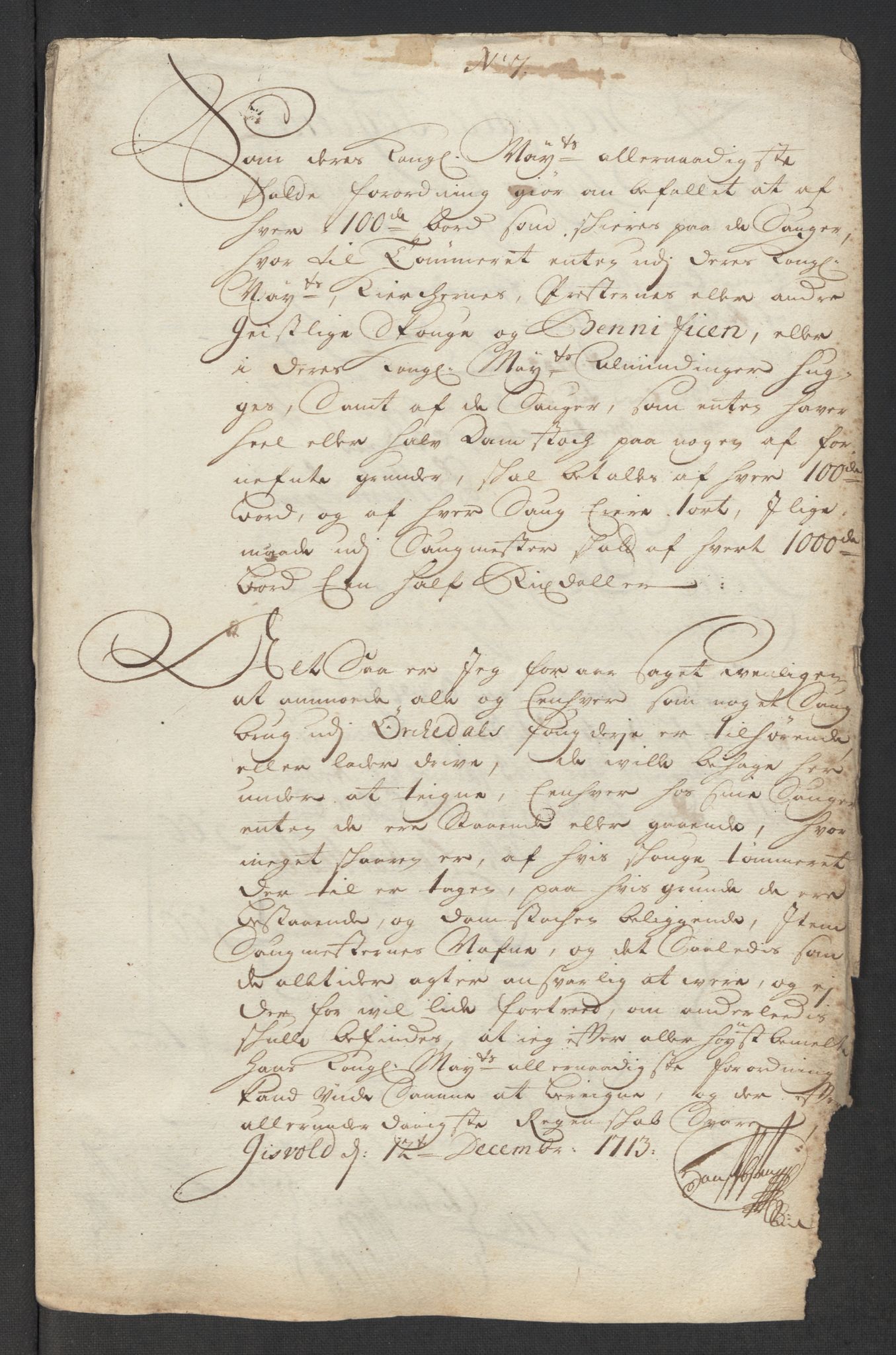 Rentekammeret inntil 1814, Reviderte regnskaper, Fogderegnskap, RA/EA-4092/R60/L3964: Fogderegnskap Orkdal og Gauldal, 1713, p. 127