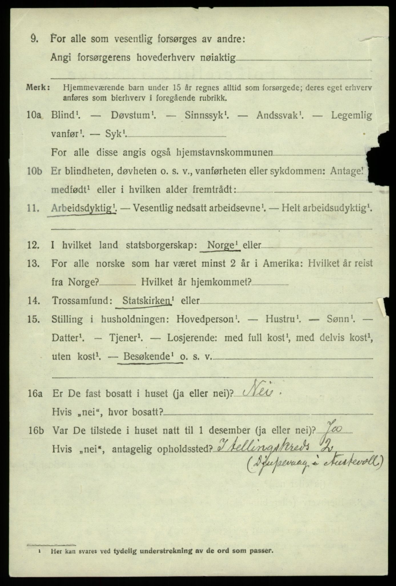 SAB, 1920 census for Austevoll, 1920, p. 3641