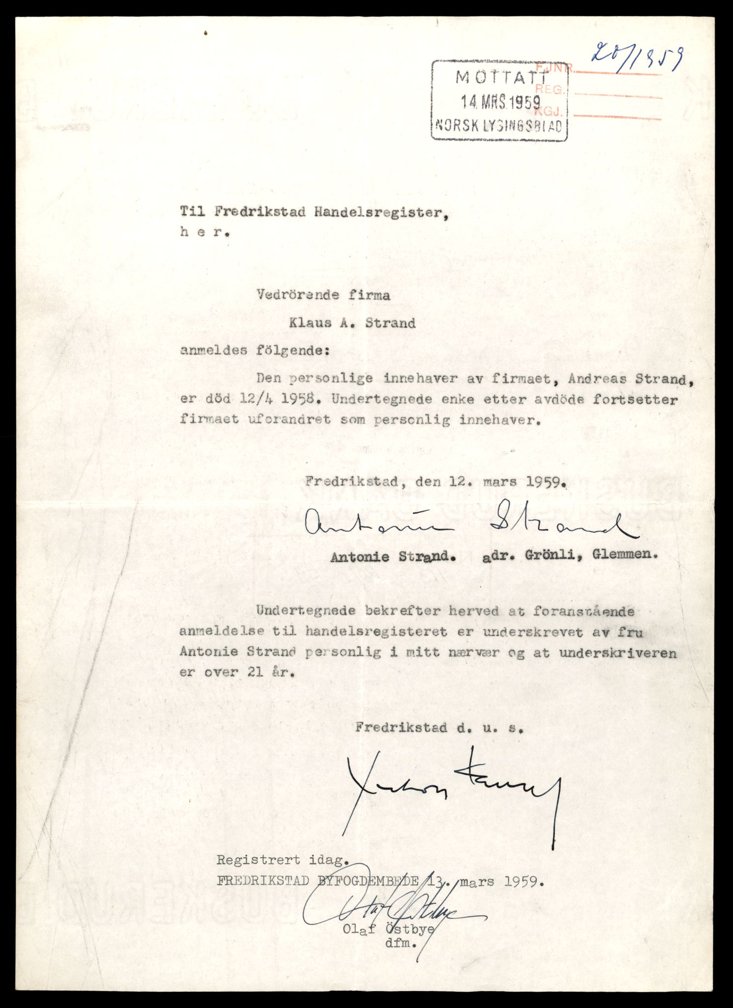 Fredrikstad tingrett, AV/SAT-A-10473/K/Kb/Kbb/L0056: Enkeltmannsforetak, aksjeselskap og andelslag, Str-Så, 1944-1990, p. 3