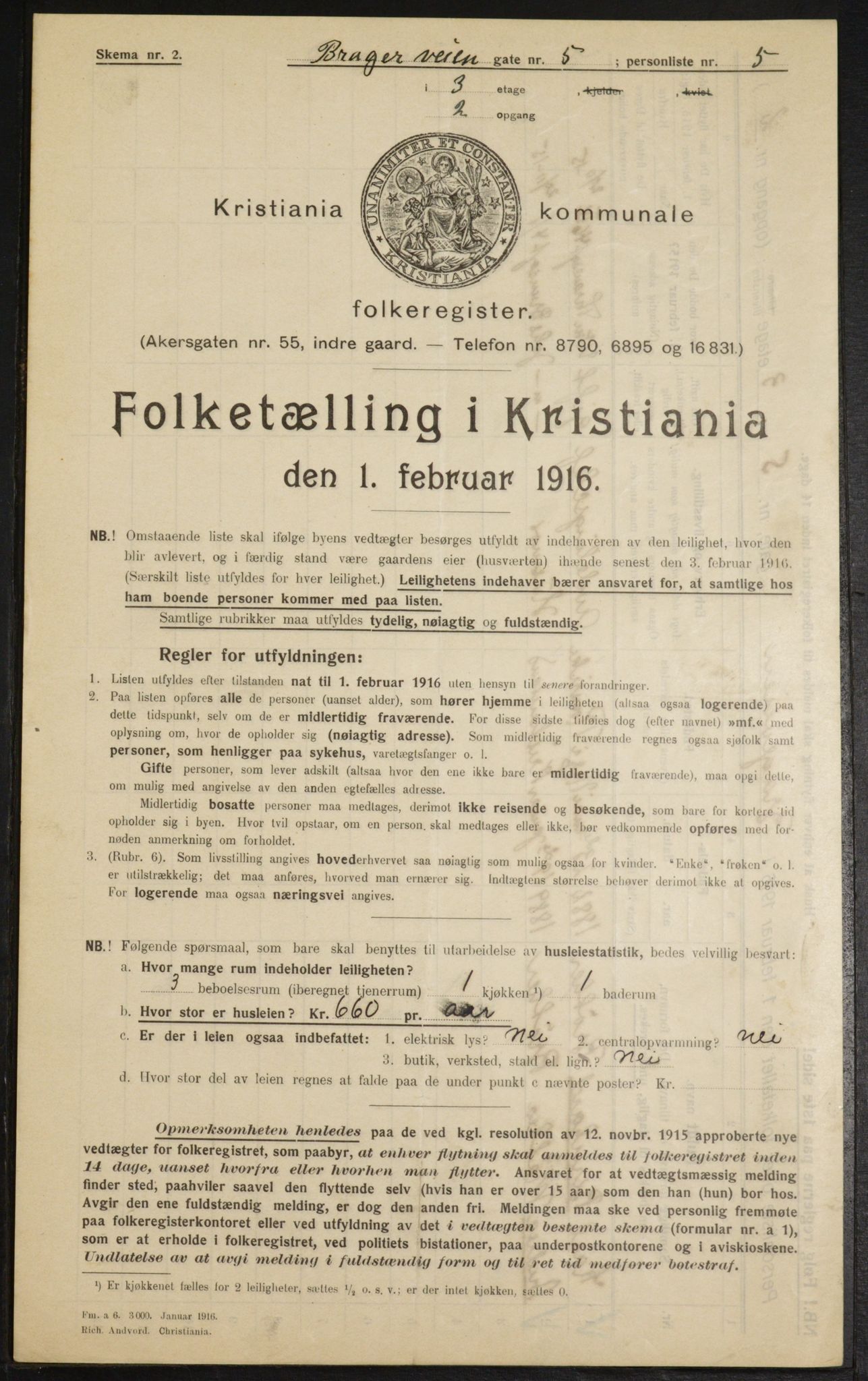 OBA, Municipal Census 1916 for Kristiania, 1916, p. 8176