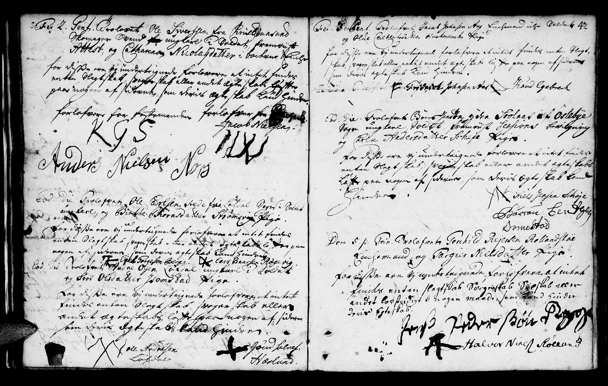 Mandal sokneprestkontor, AV/SAK-1111-0030/F/Fa/Faa/L0002: Parish register (official) no. A 2, 1720-1754, p. 42