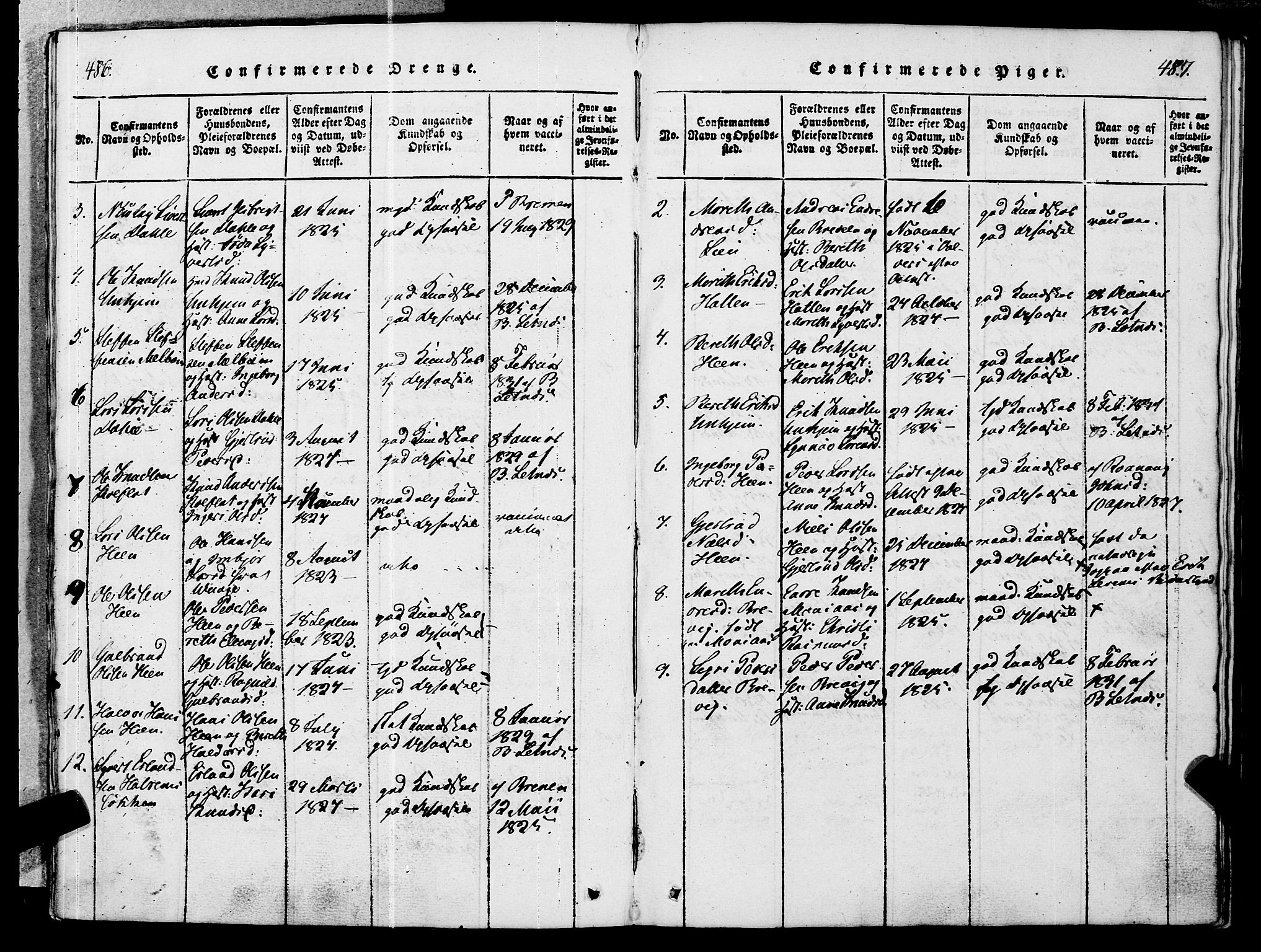 Ministerialprotokoller, klokkerbøker og fødselsregistre - Møre og Romsdal, SAT/A-1454/545/L0585: Parish register (official) no. 545A01, 1818-1853, p. 486-487