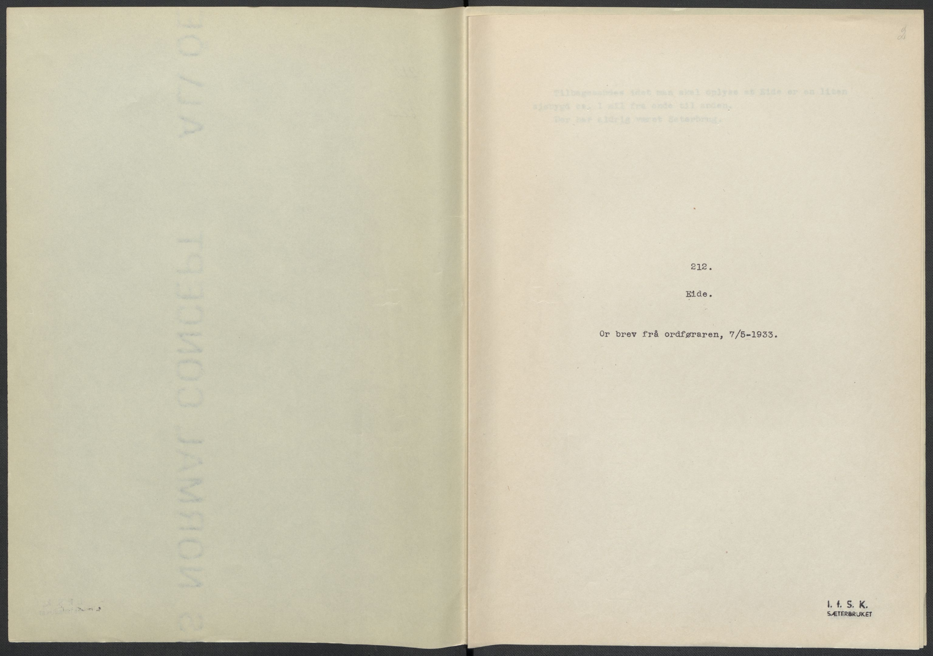 Instituttet for sammenlignende kulturforskning, AV/RA-PA-0424/F/Fc/L0008/0002: Eske B8: / Aust-Agder (perm XX), 1932-1936, p. 2