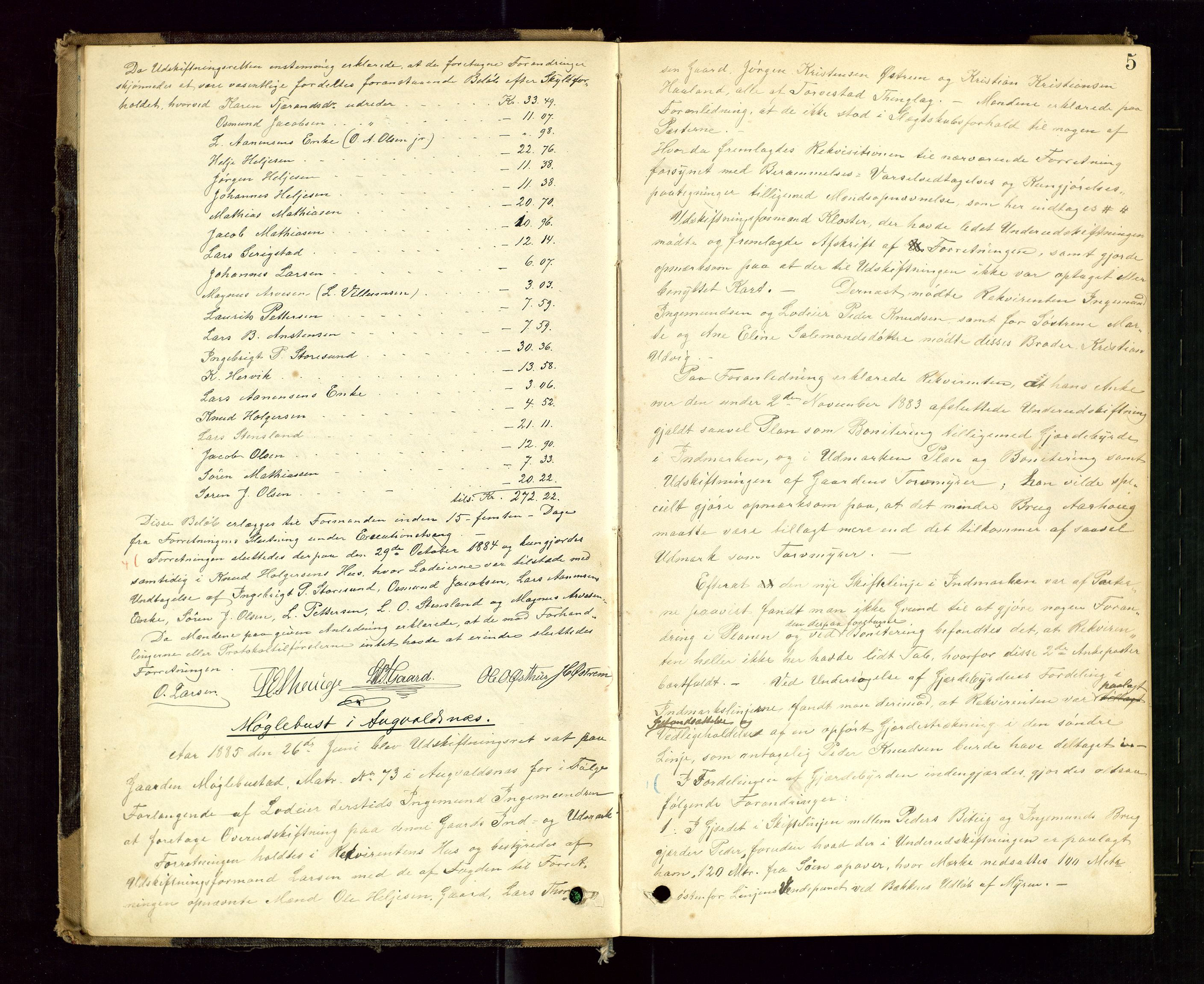 Rogaland jordskifterett, AV/SAST-A-102426/Oa/L0050: Forhandlingsprotokoll, 1884-1894, p. 5