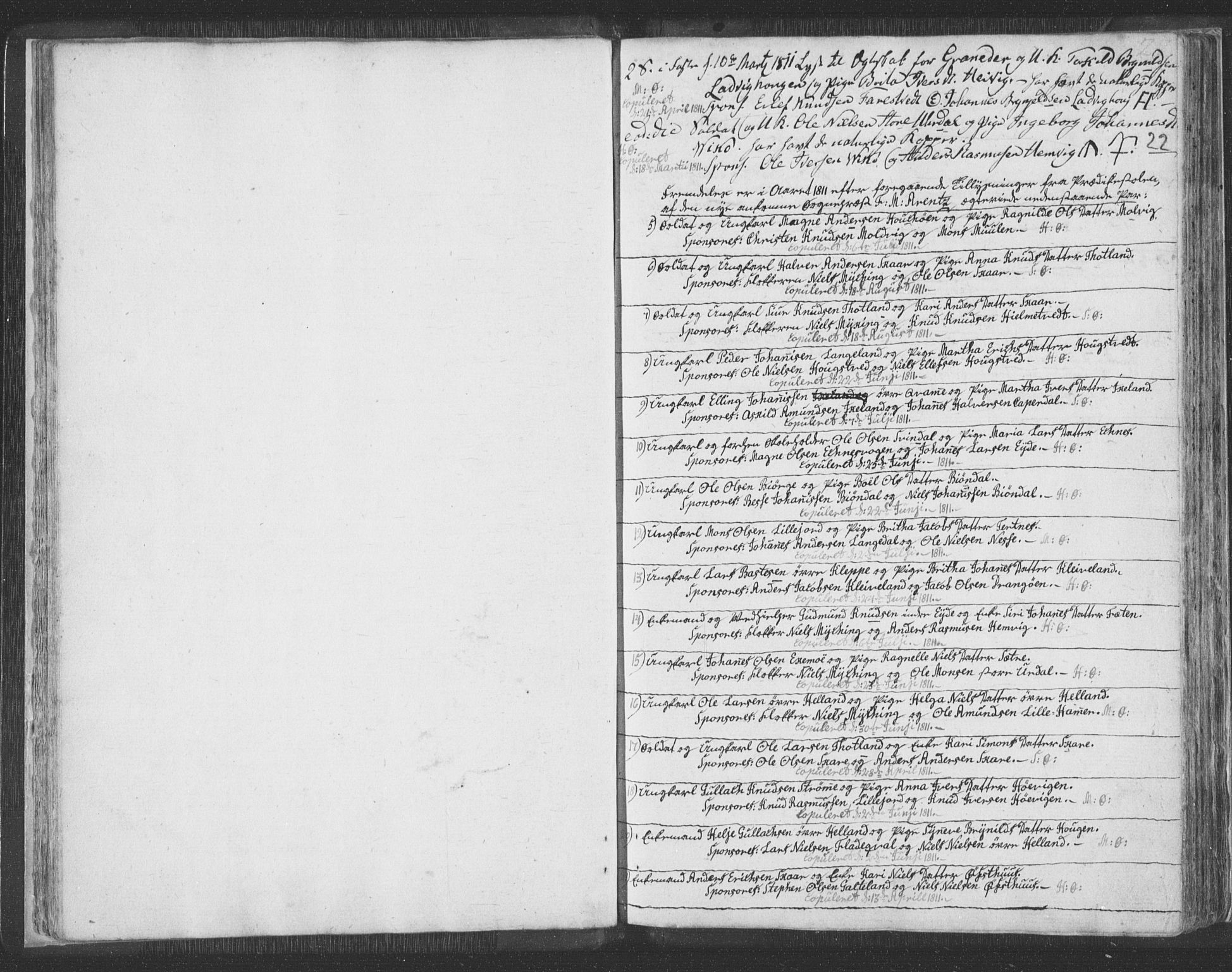 Hosanger sokneprestembete, SAB/A-75801/H/Haa: Parish register (official) no. A 3, 1793-1811, p. 21b-22a